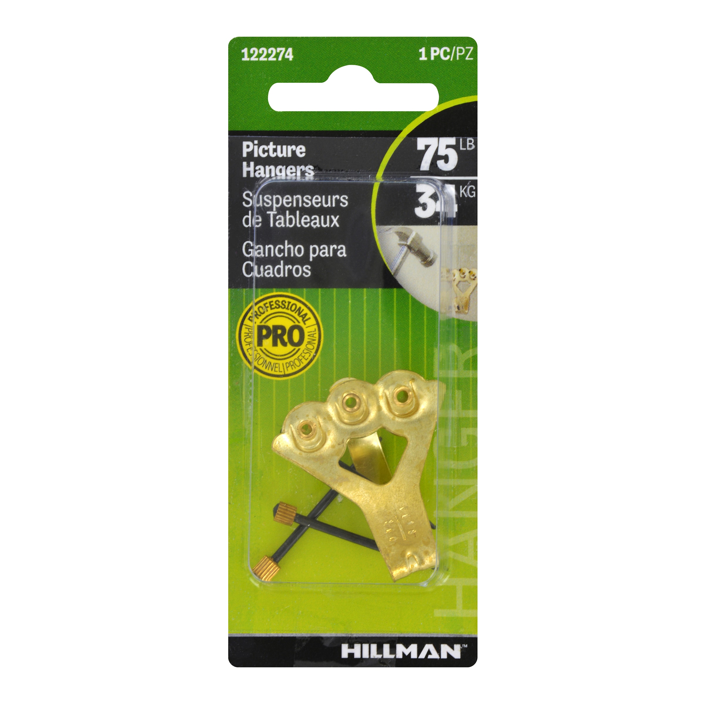 Hillman Picture Hanger Holds 75 Lbs in the Picture Hangers