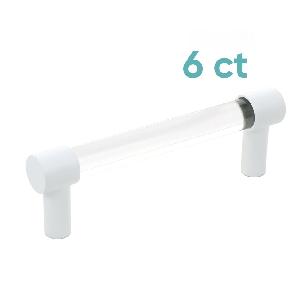 Origin 21 CAB-096-443-WH-6P Sahsa 3-3/4-in , 96mm Center to Center White Cylindrical Bar 6 -Pack