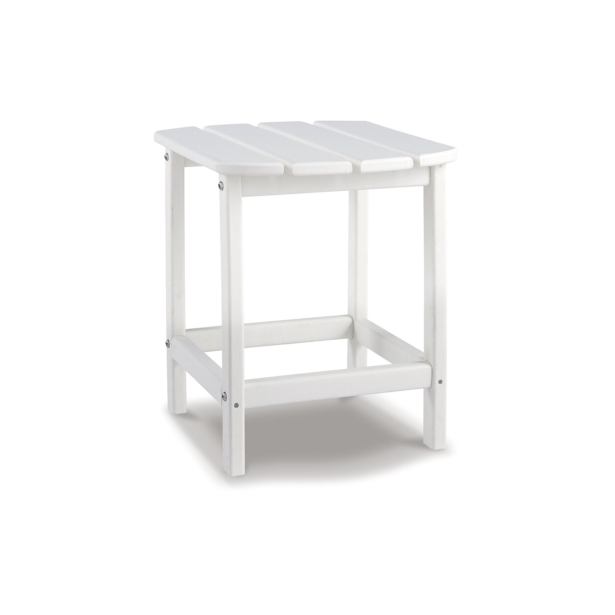 Signature Design by Ashley P011-703 Sundown Treasure White Outdoor End Table with Weather Resistant HDPE