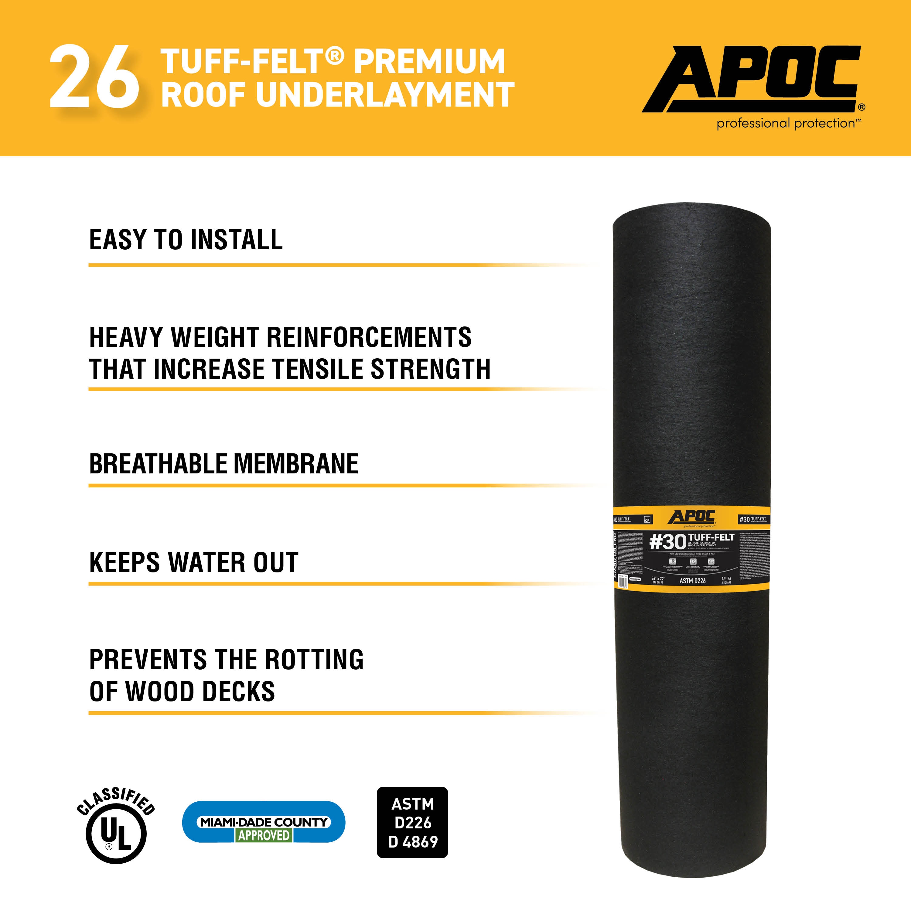 APOC AP-0026 Roofing-Underlayment - View #2