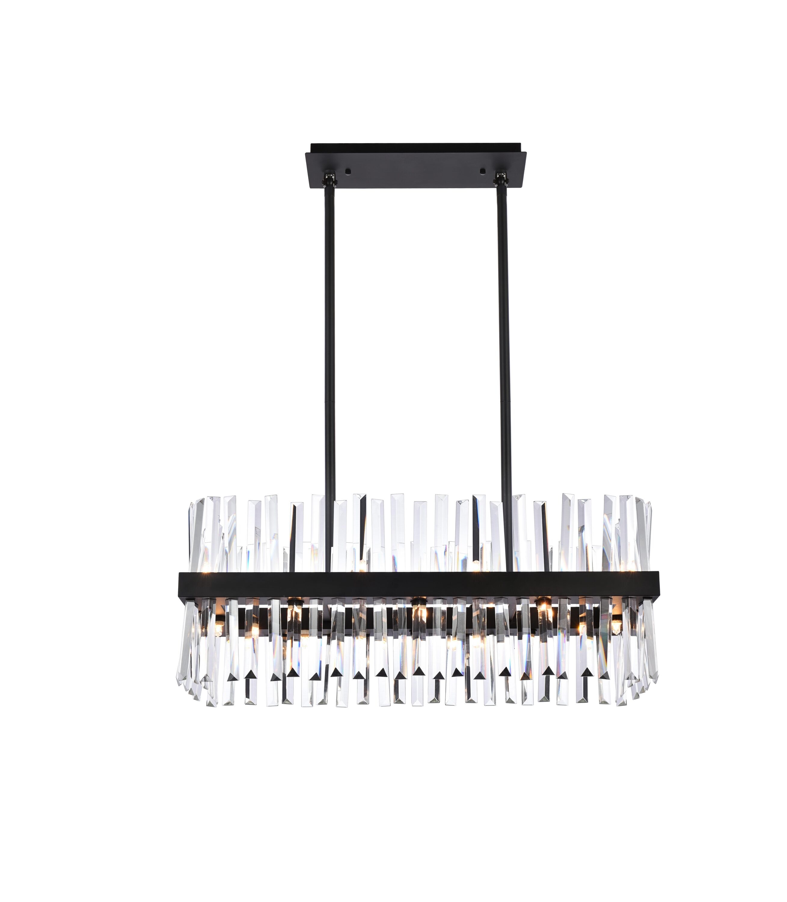 Serephina 16-Light Black Crystal Chandelier with Royal Cut Prisms
