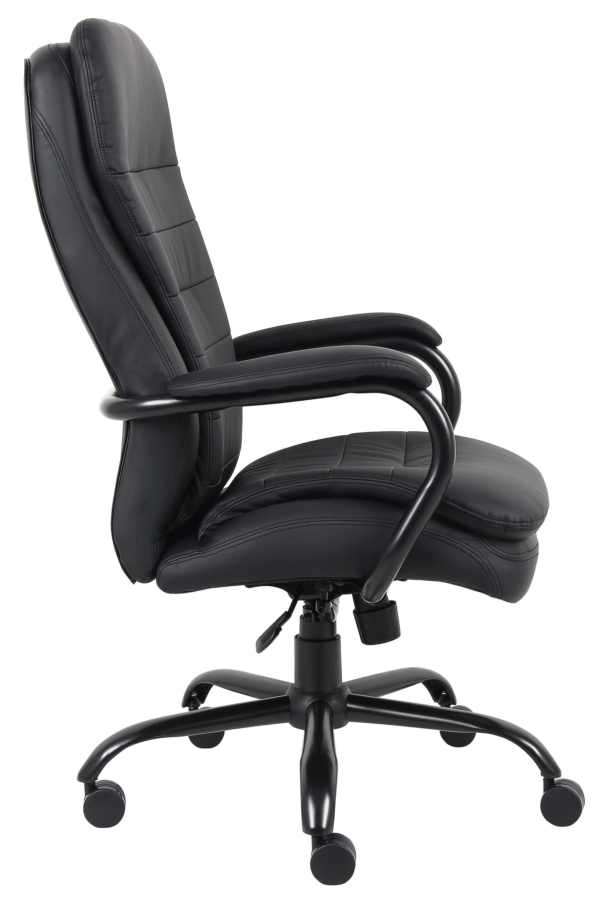 Boss Office Products Black Contemporary Ergonomic Adjustable Height Swivel  Upholstered Executive Chair