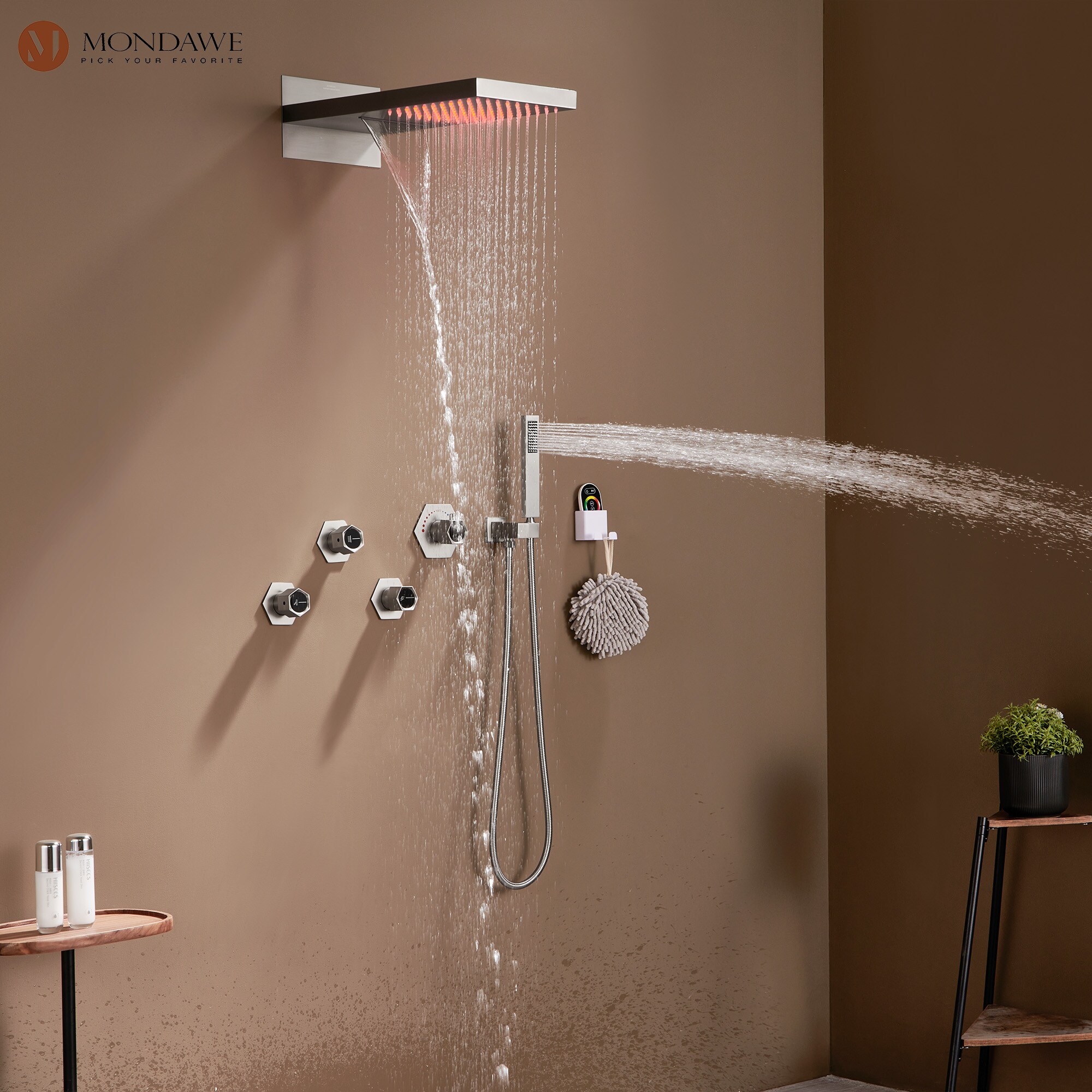 LUCKY ONE MD6086-BN Showerhead-Bar-Panels - View #3