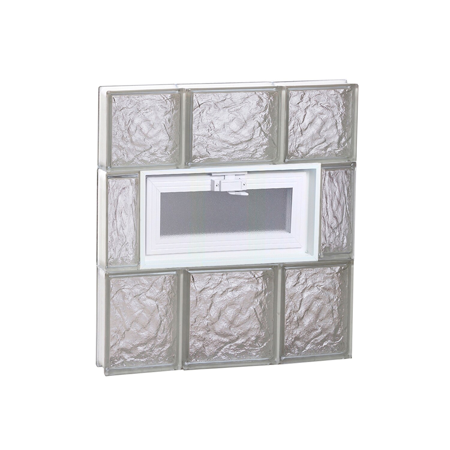 REDI2SET V2022IS Ice Glass 19-1/4-in x 21-1/4-in Frameless Replacement Vented Glass Block Window