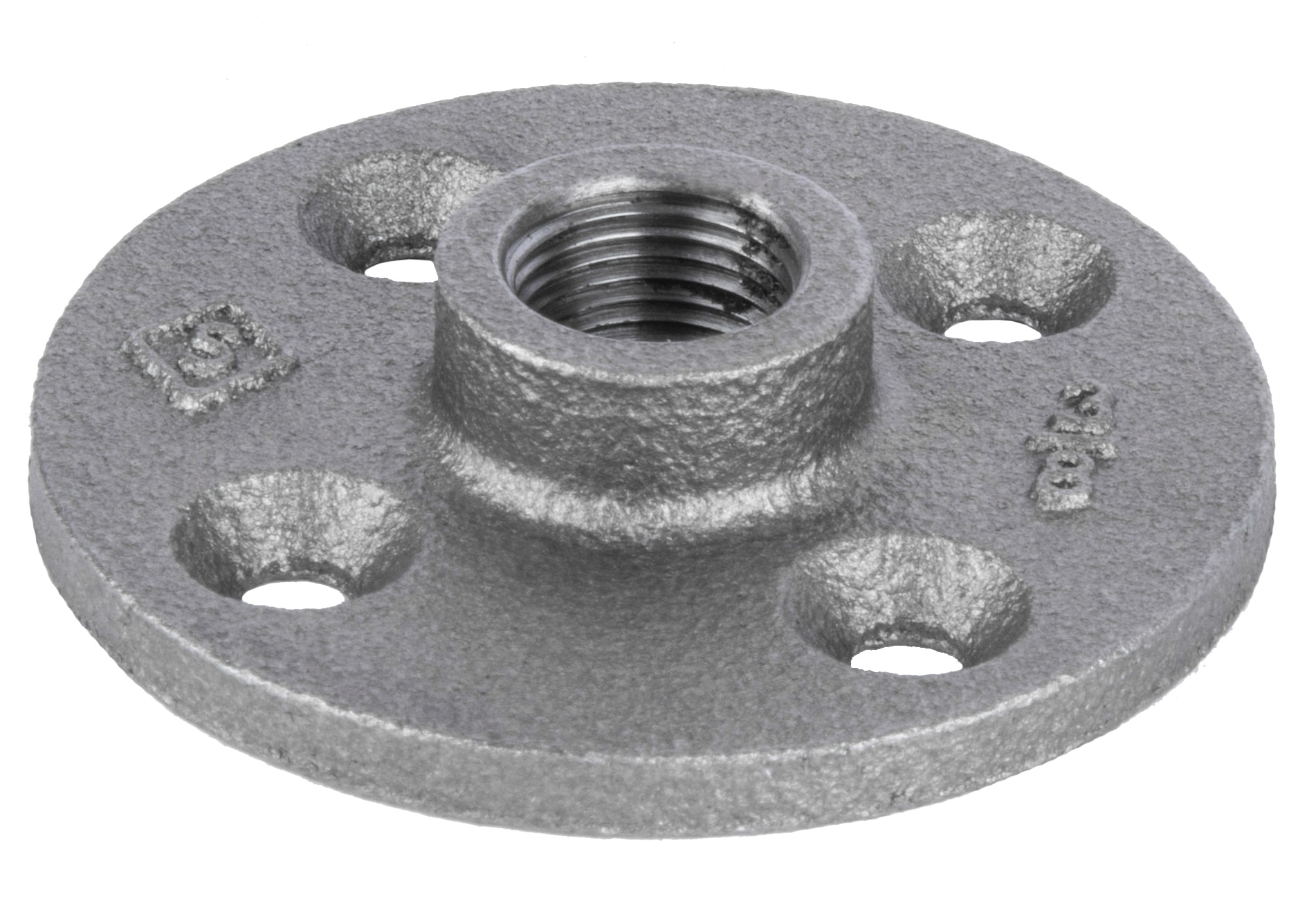 Black Malleable Iron 3/8-Inch Floor Flange, 2.75-Inch Length