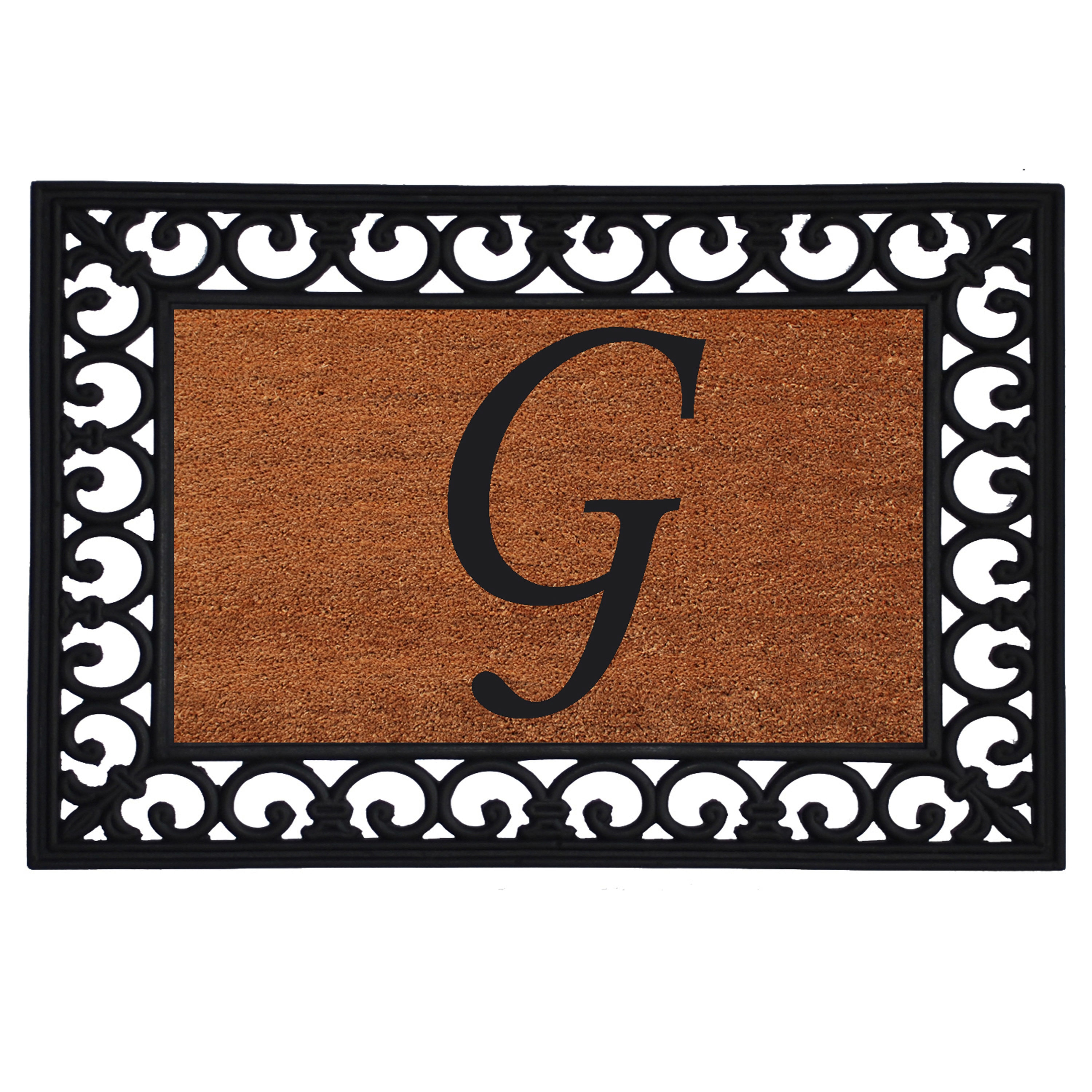 Callowaymills 180041925G 2-ft x 2-ft Natural/Black Coir/Rubber Rectangular Indoor or outdoor Decorative Door mat