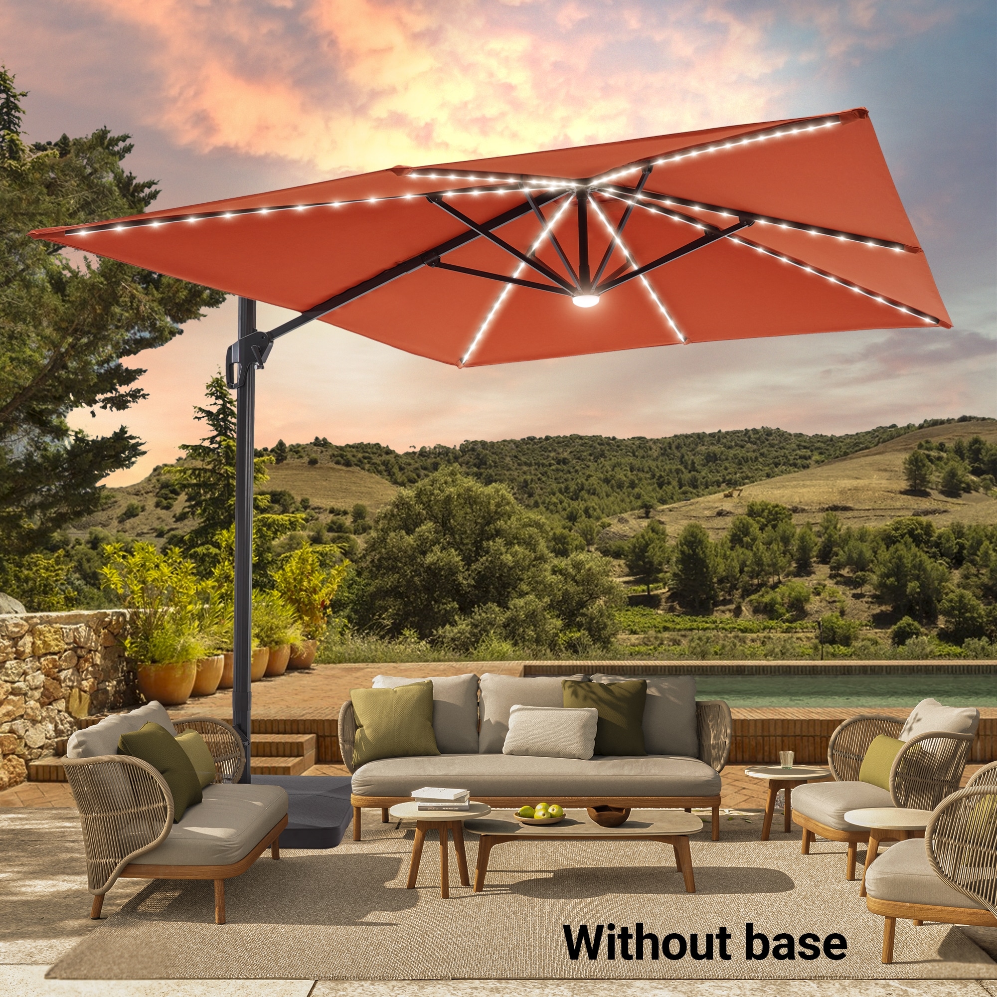 ACEGOSES 11-ft Aluminum No-tilt Cantilever Patio Umbrella in the Patio ...