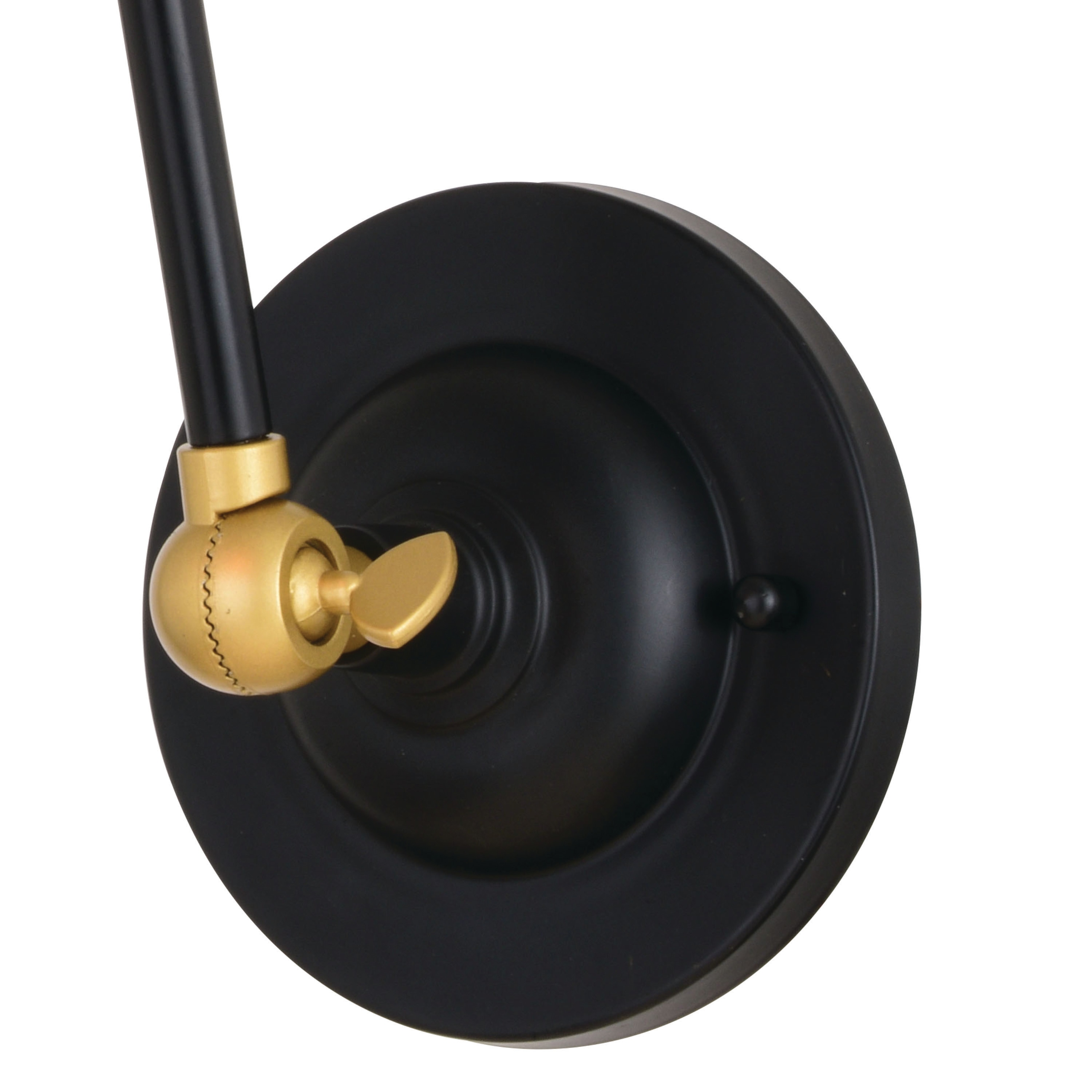 Alexis Adjustable Swing Arm Wall Lamp in Oil Rubbed Bronze and Satin Gold