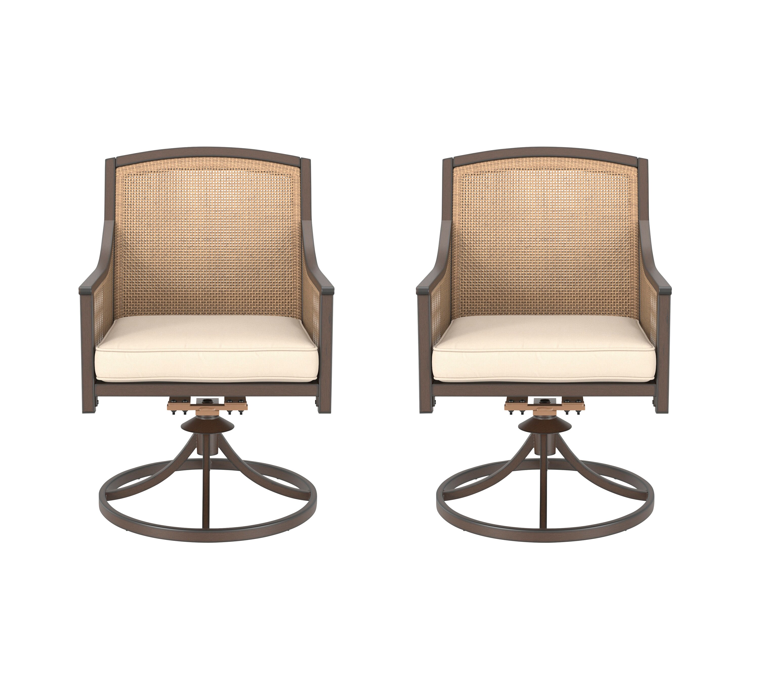 oven Gemiddeld Tien jaar allen + roth Avent Ferry Set of 2 Wicker Brown Metal Frame Stationary  Dining Chair(s) with Off-white Cushioned Seat in the Patio Chairs  department at Lowes.com