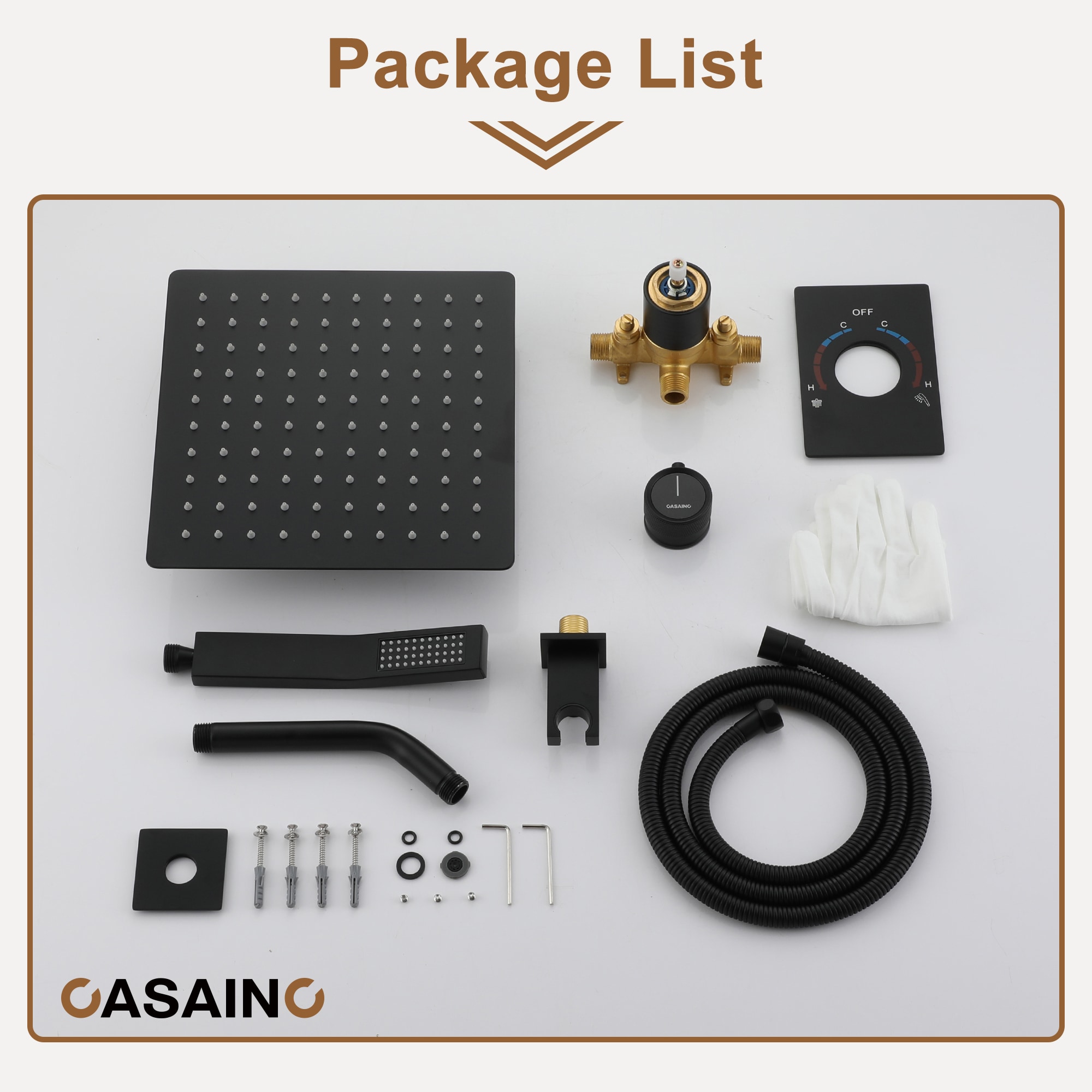 CASAINC KCHS0012-10MB Showerhead-Bar-Panels - View #6