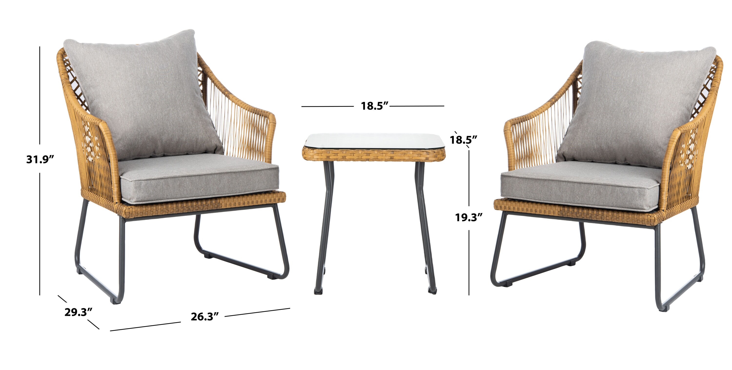 Safavieh PAT9008A Patio-Conversation-Sets - View #5