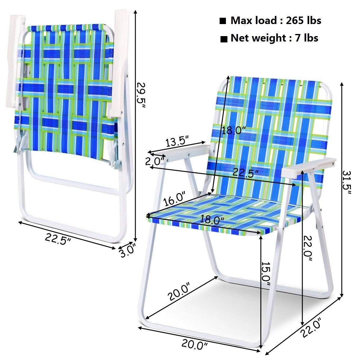 LIVIZA DOJ3642BL Beach-Camping-Chairs - View #2