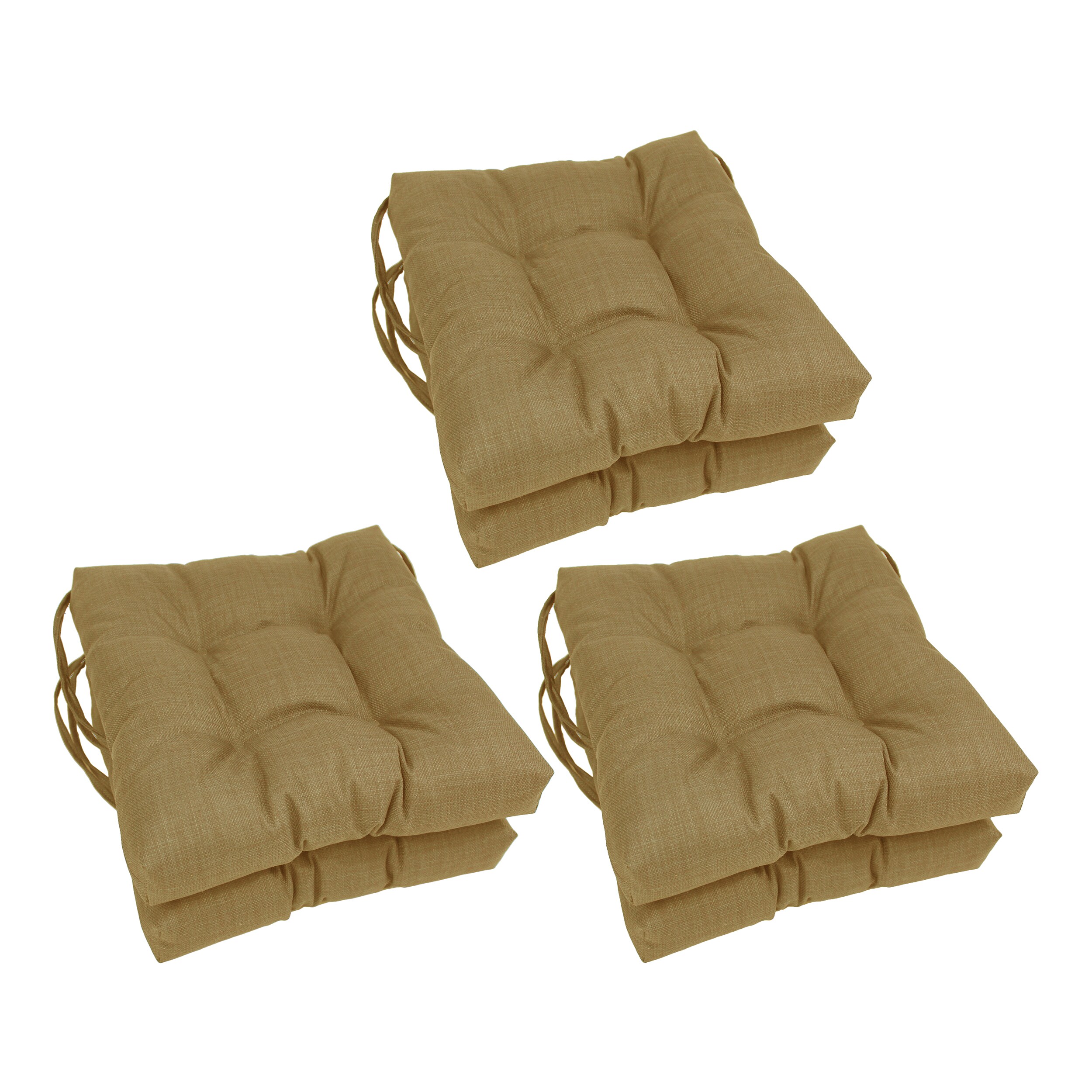 Blazing Needles 16-in x 16-in 6-Piece Wheat Patio Chair Cushion at ...