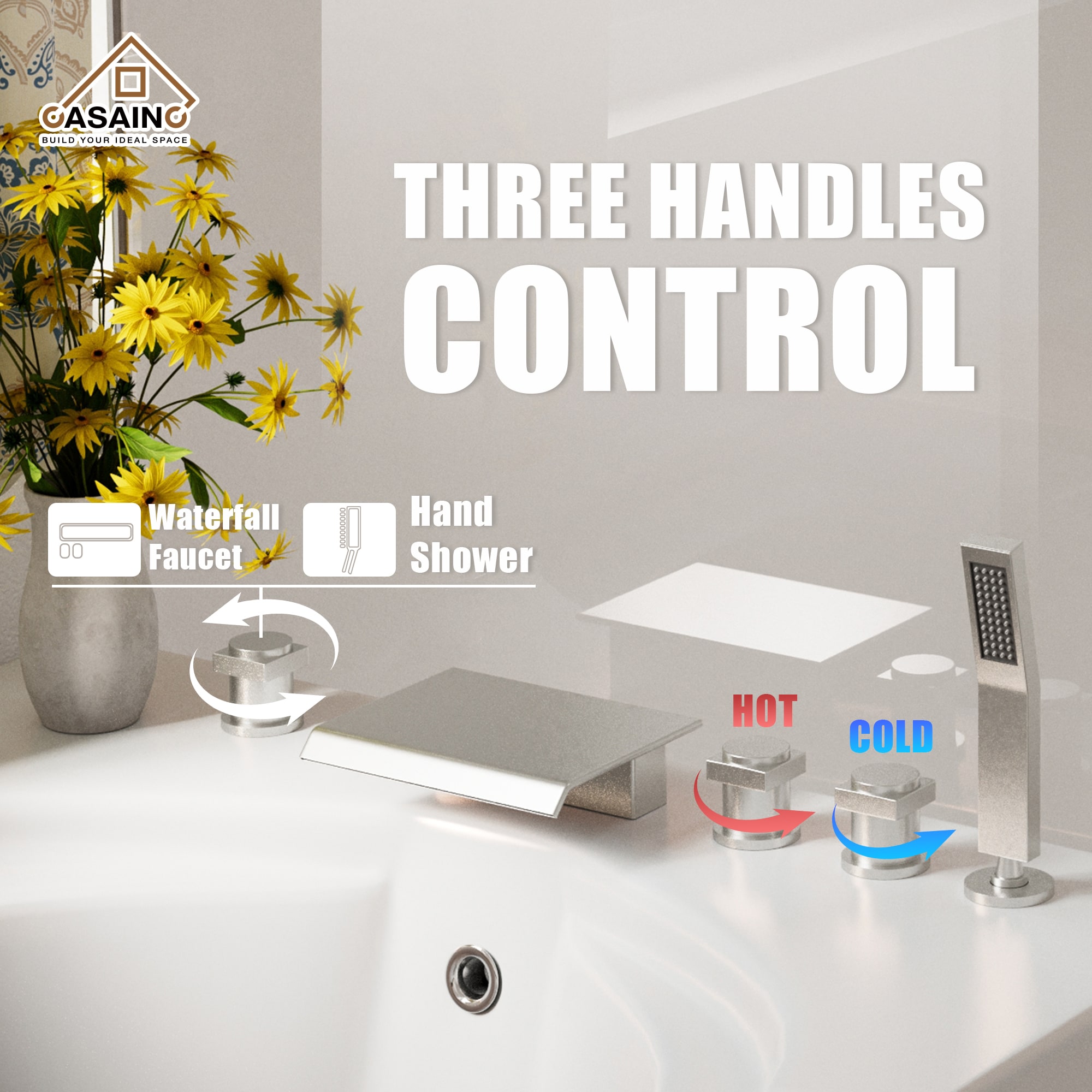 CASAINC KCLT0055-BG Roman-Tub-Faucets - View #8