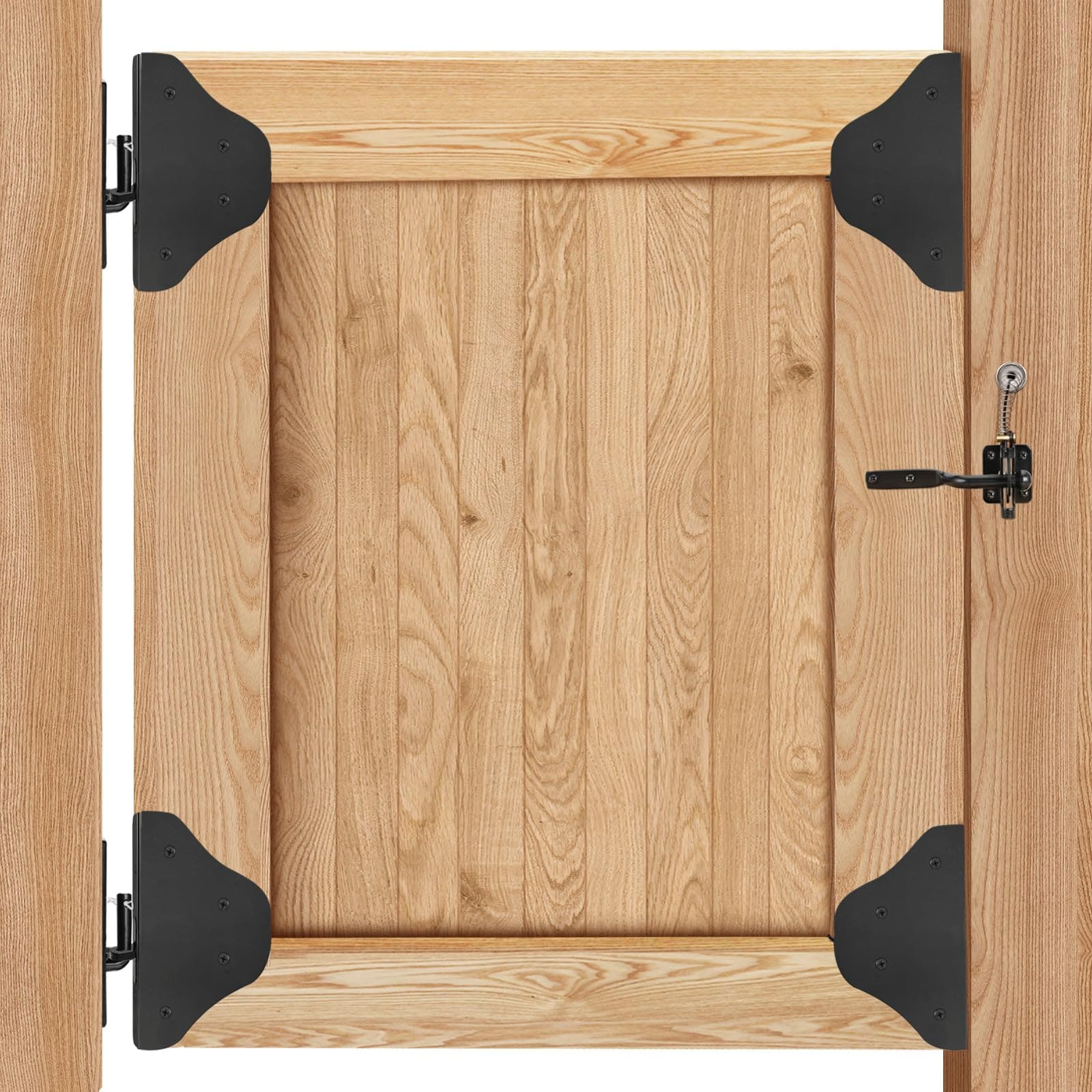 JVFCXXV  Anti Sag Gate Frame Kit with Gate Latch and 90 Degree Right Angle Gate Hinges Gate Corner Brace Bracket for Fence Gates