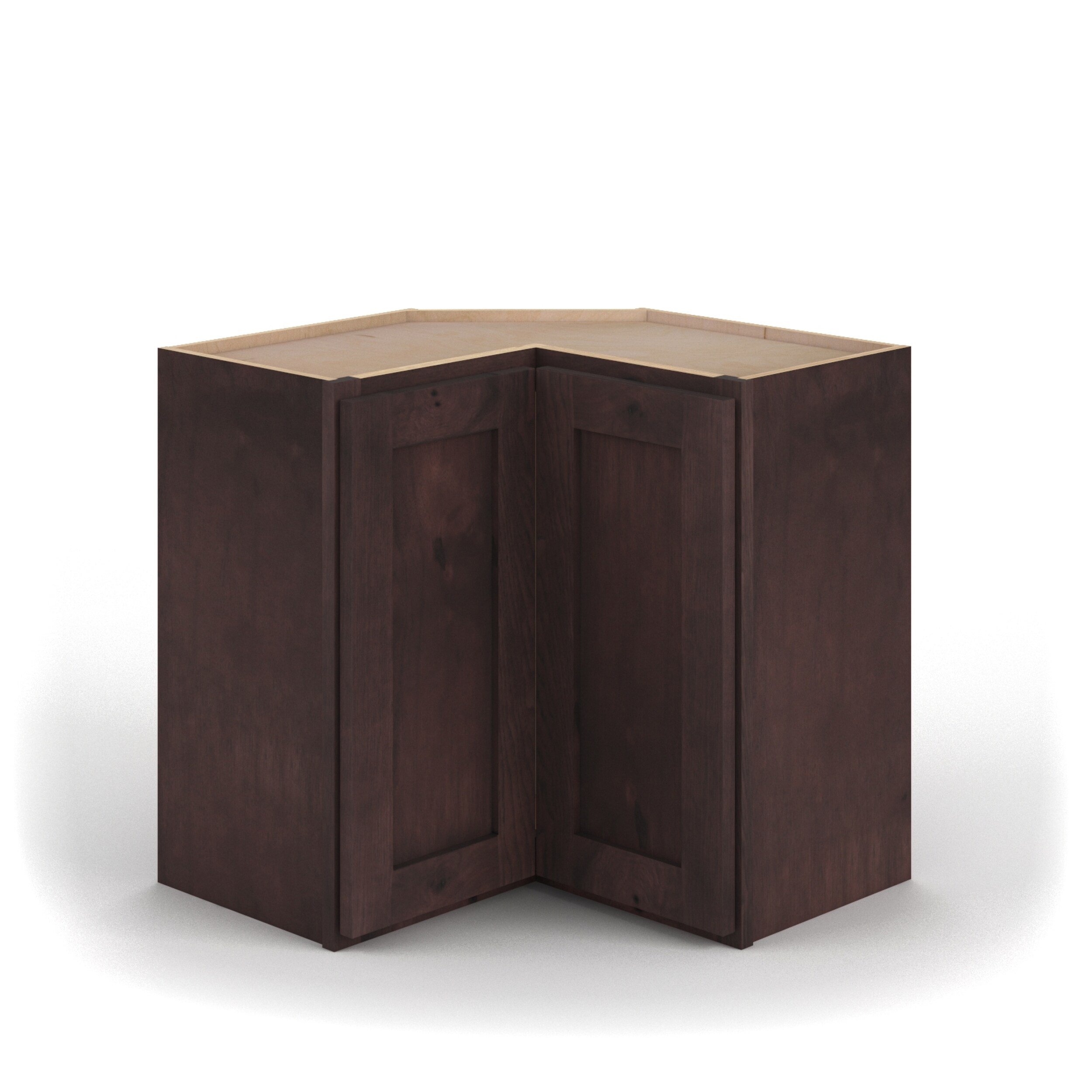 Valleywood Cabinetry 24-in W x 42-in H x 24-in D Rustic Hickory L-shaped Corner Wall Ready To Assemble Plywood Cabinet (Flat Panel Shaker Style)