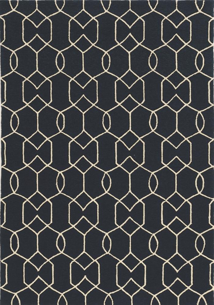 Everyday Woven EVE523021X34 2 x 3 (ft) Hooked Polypropylene Navy Rectangular Outdoor Trellis Mid-Century Modern Area rug