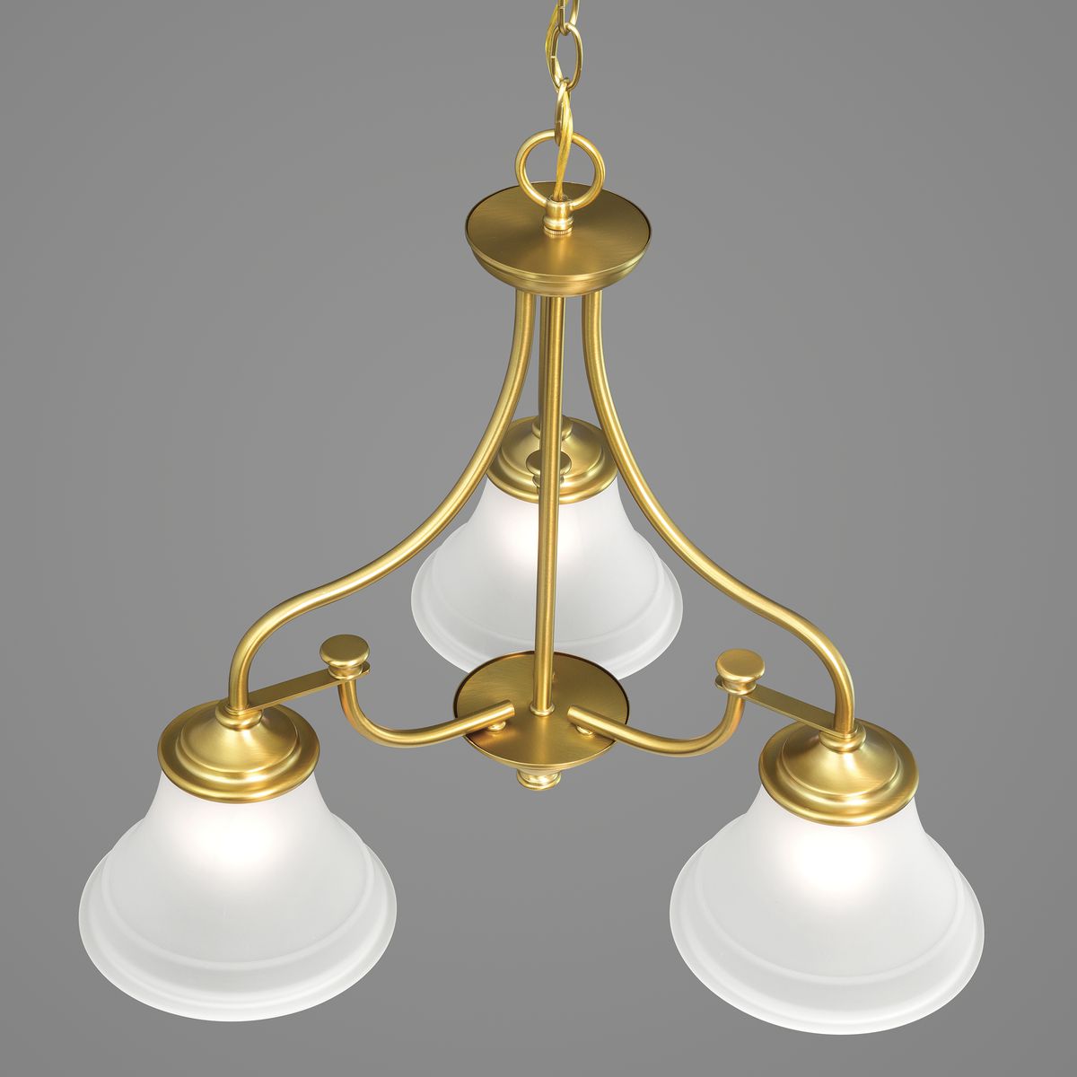 Progress Lighting Tinsley 3-Light Brushed Gold Traditional Chandelier