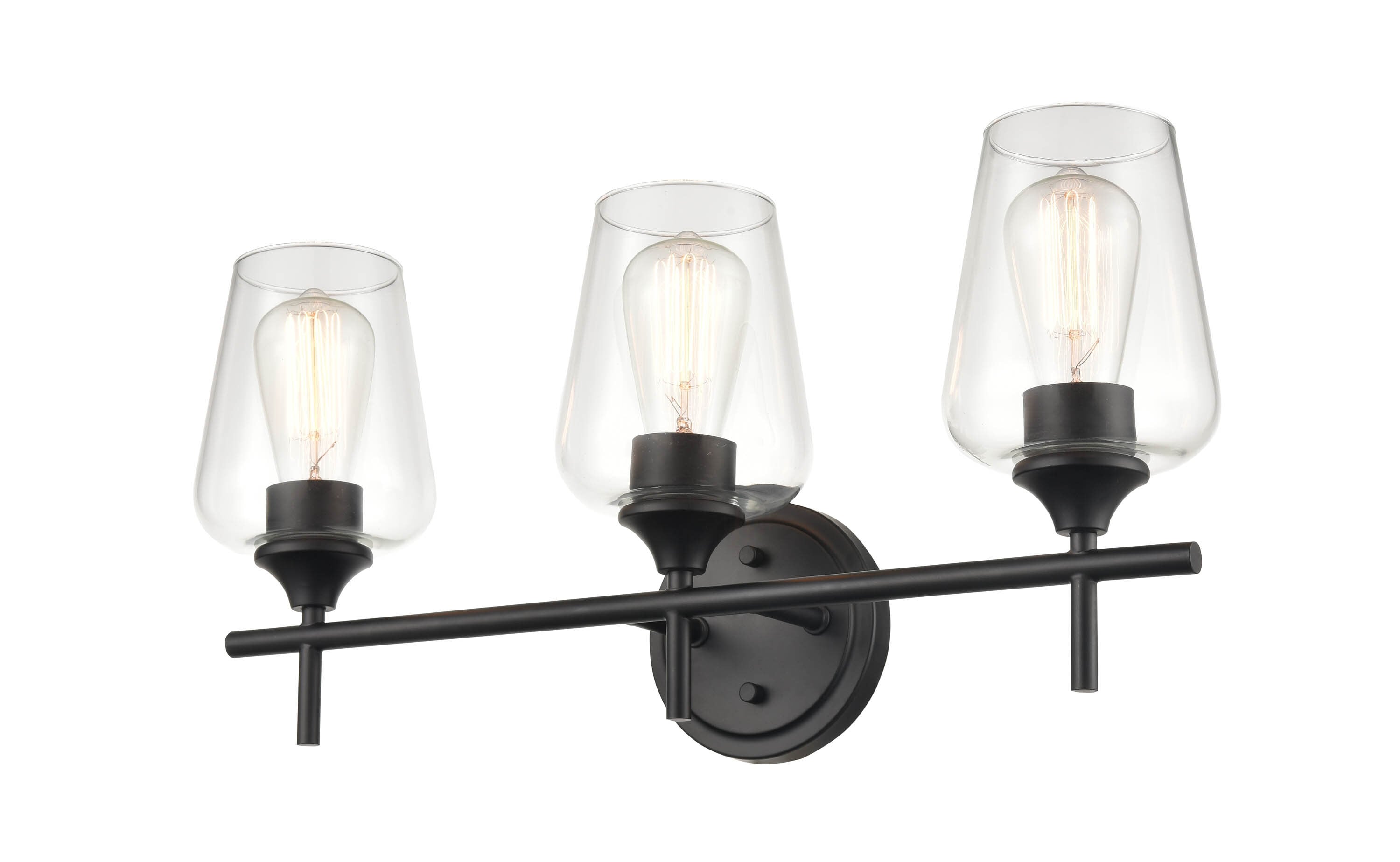 Millennium Lighting 9703-MB Ashford 22-in 3 -Light Matte Black Transitional Vanity light