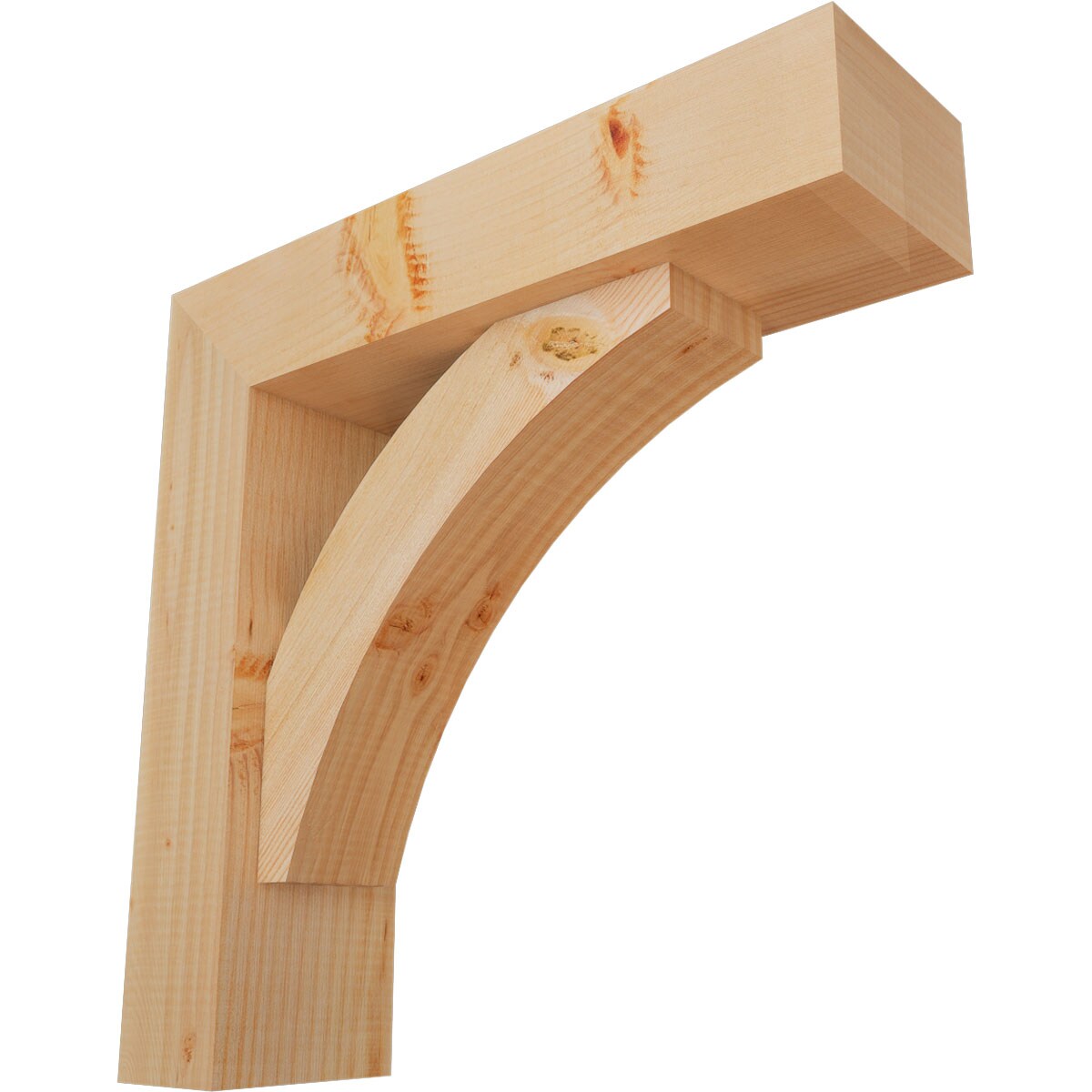 Ekena Millwork 1464137 Thorton block smooth bracket with offset brace Douglas Fir Wood Standard Bracket