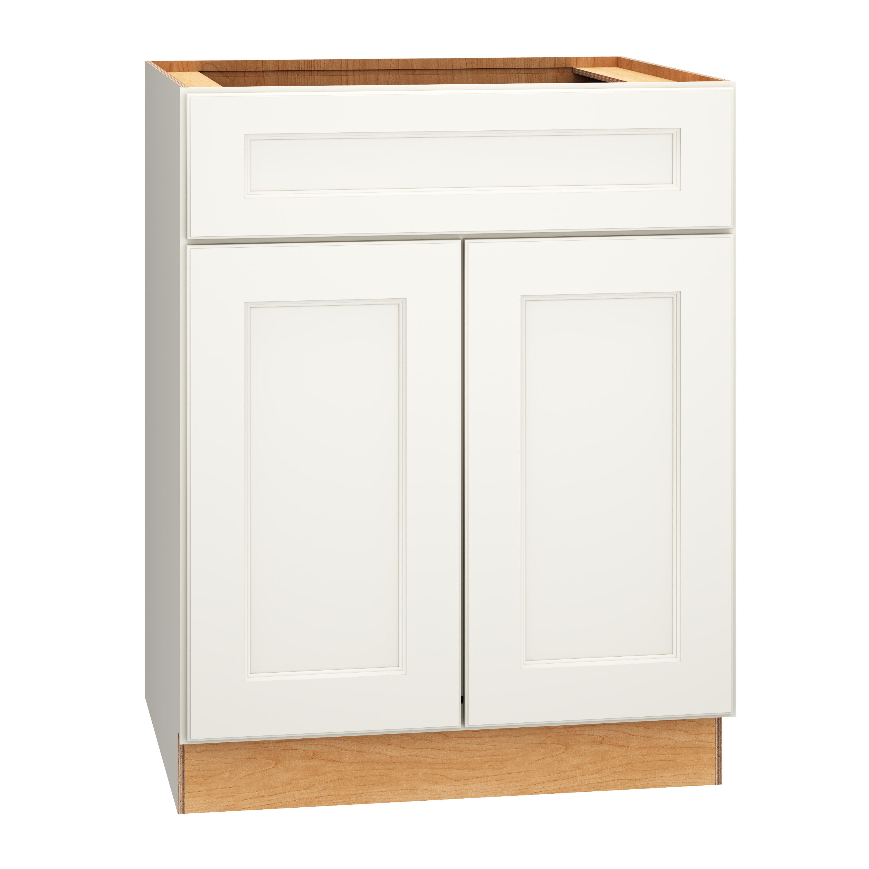 Diamond Express Macaulay 27-in W x 34.5-in H x 24-in D White 1-Drawer Base Fully Assembled Plywood Cabinet (Recessed Panel Square Style)