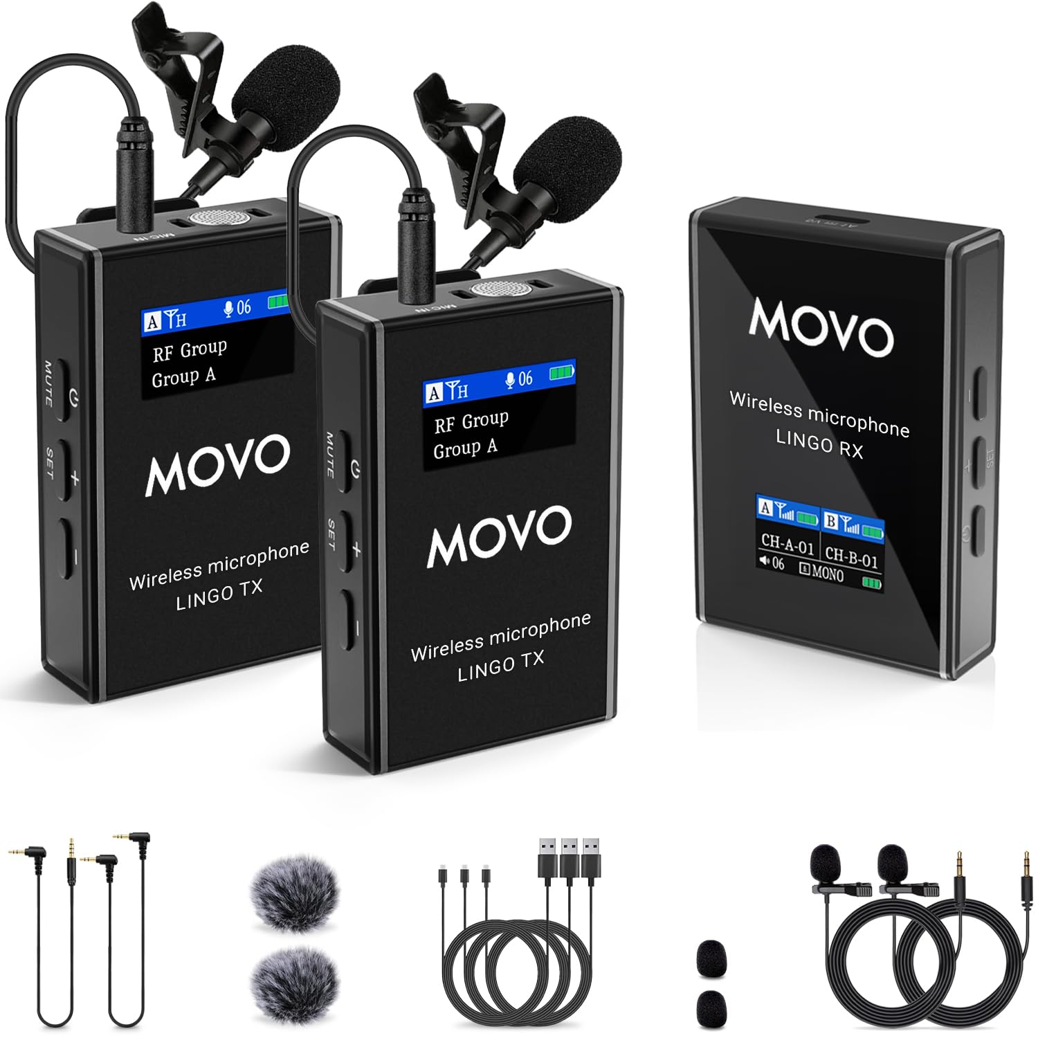 Movo Lingo 48-Channel UHF Wireless Microphone System for Camera #LINGO