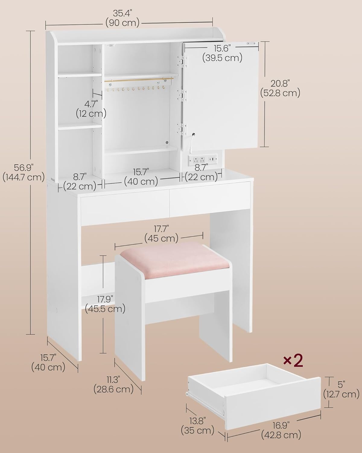 SONGMICS HOME RDT031W01 End-Tables - View #3