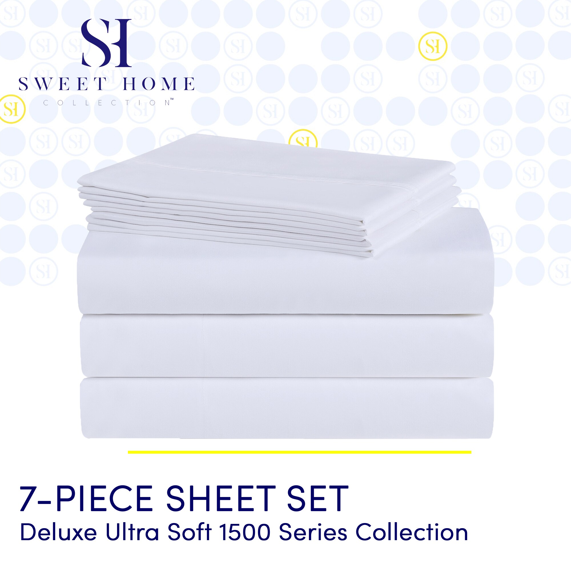 Sweet Home Collection LOW-7P-SH-SPK-WHT Sheet-Sets - View #2