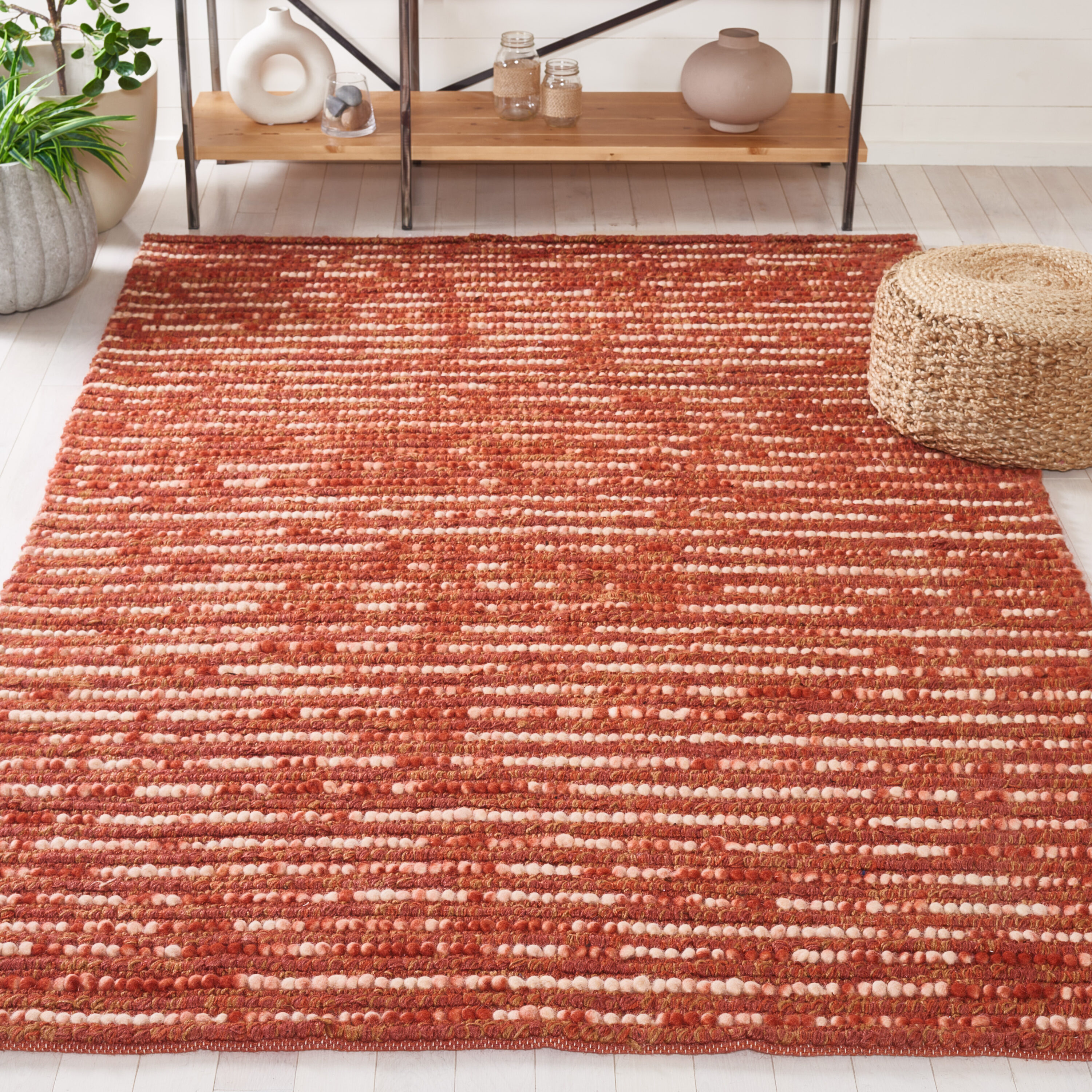  Boh525 Rust/Multi Contemporary 5ft x 8ft Medium Rectangle Rug