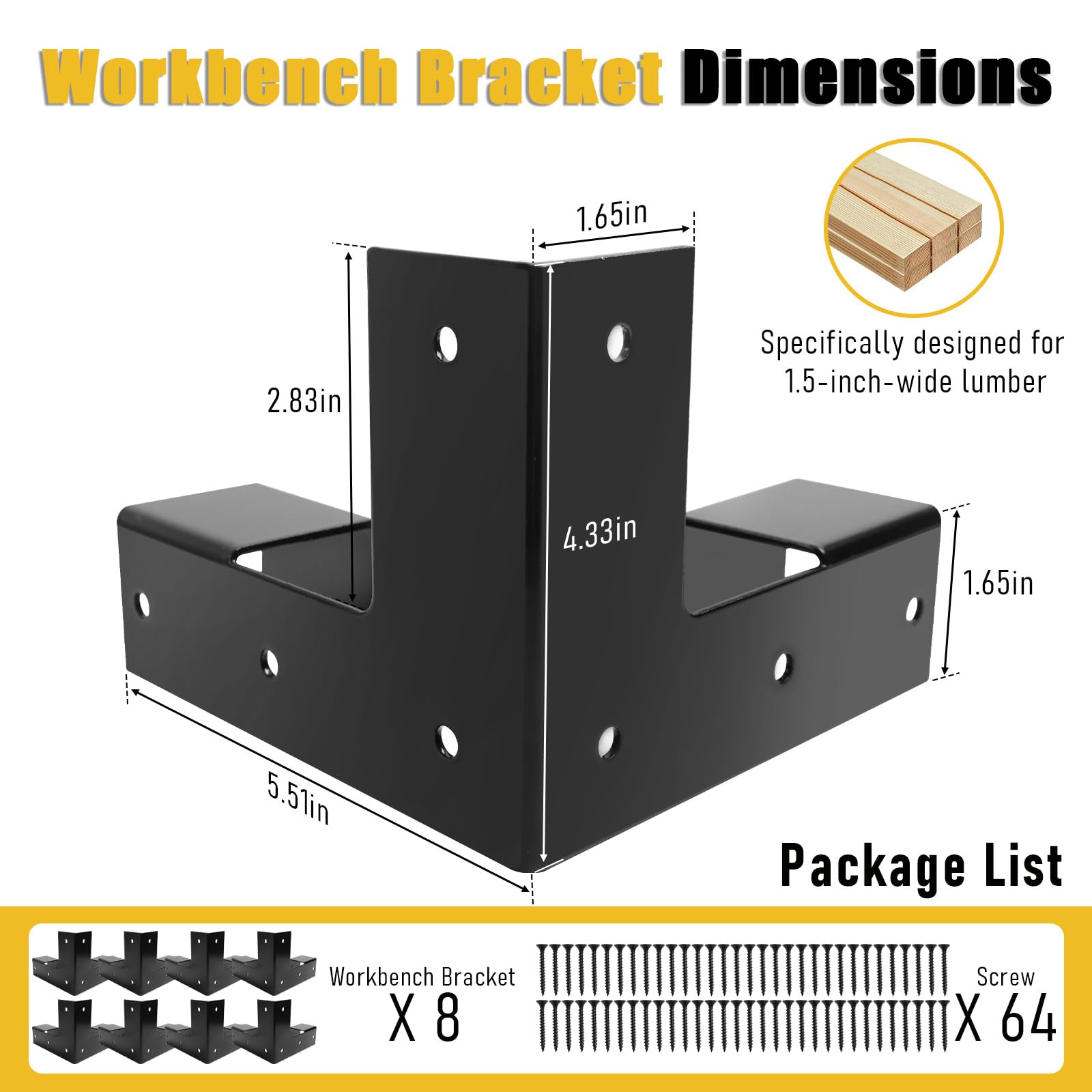 SenQWFa LDC0826C457 Mending-Plates-Brackets-Braces - View #2