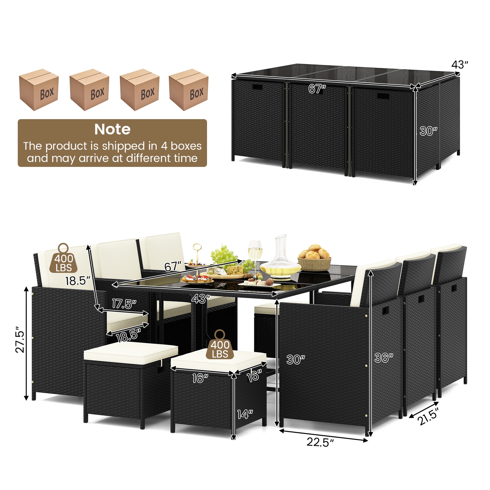 Forclover HYFW-702WH+ Patio-Dining-Sets - View #3