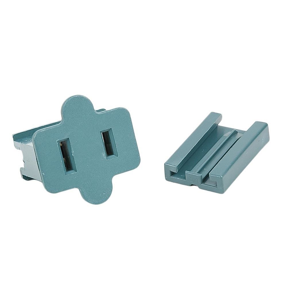 Novelty Lights  SPT2 Female Vampire Socket 25 Pack Green Simple Slide-On Back 10 Amp Rating for Indoor or Outdoor Use Polarized Power Connector for Christmas Lights