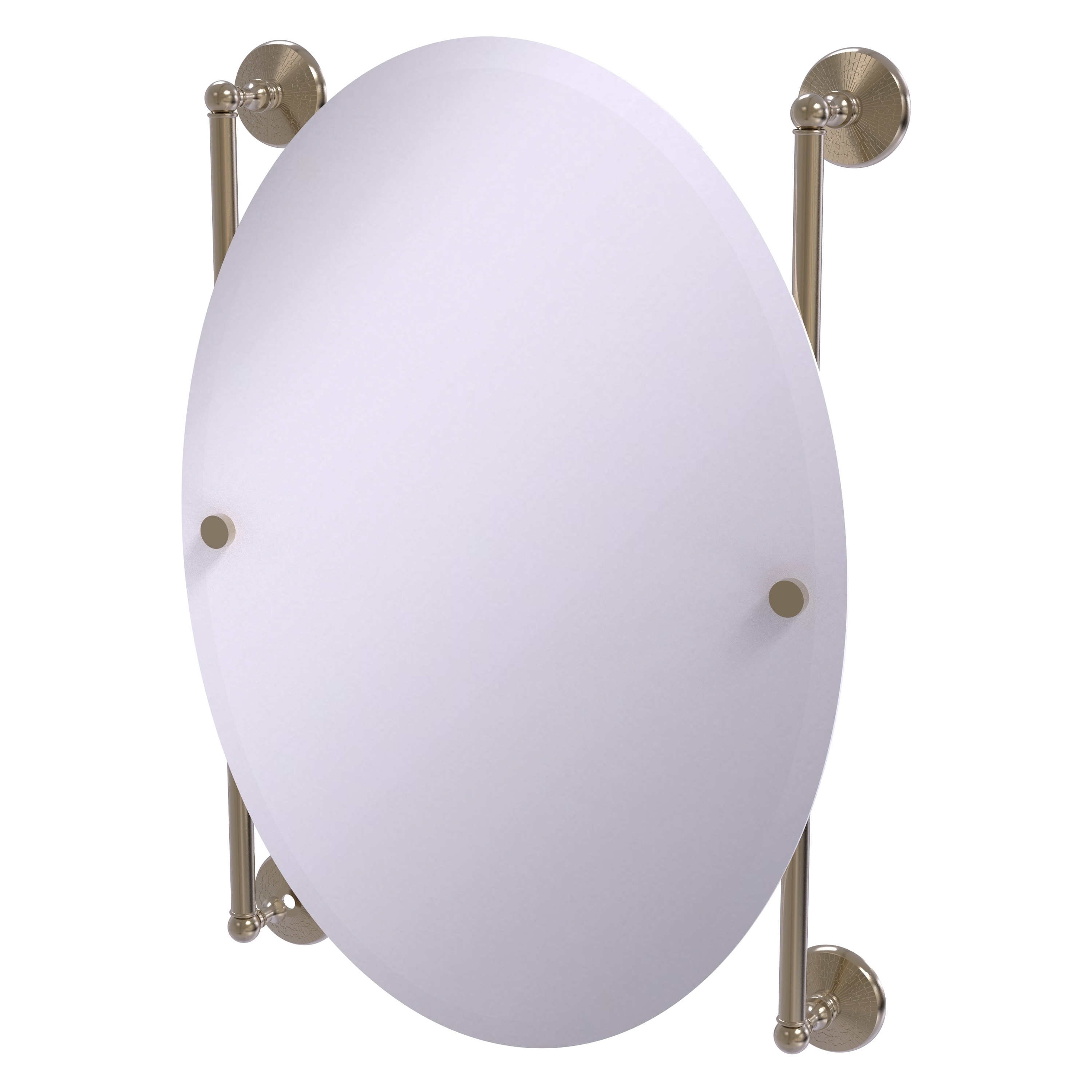 Allied Brass MC-27-91-PEW Monte Carlo 21-Inches x 29-Inches Beveled Frameless Oval Bathroom Vanity Mirror ( Antique Pewter )