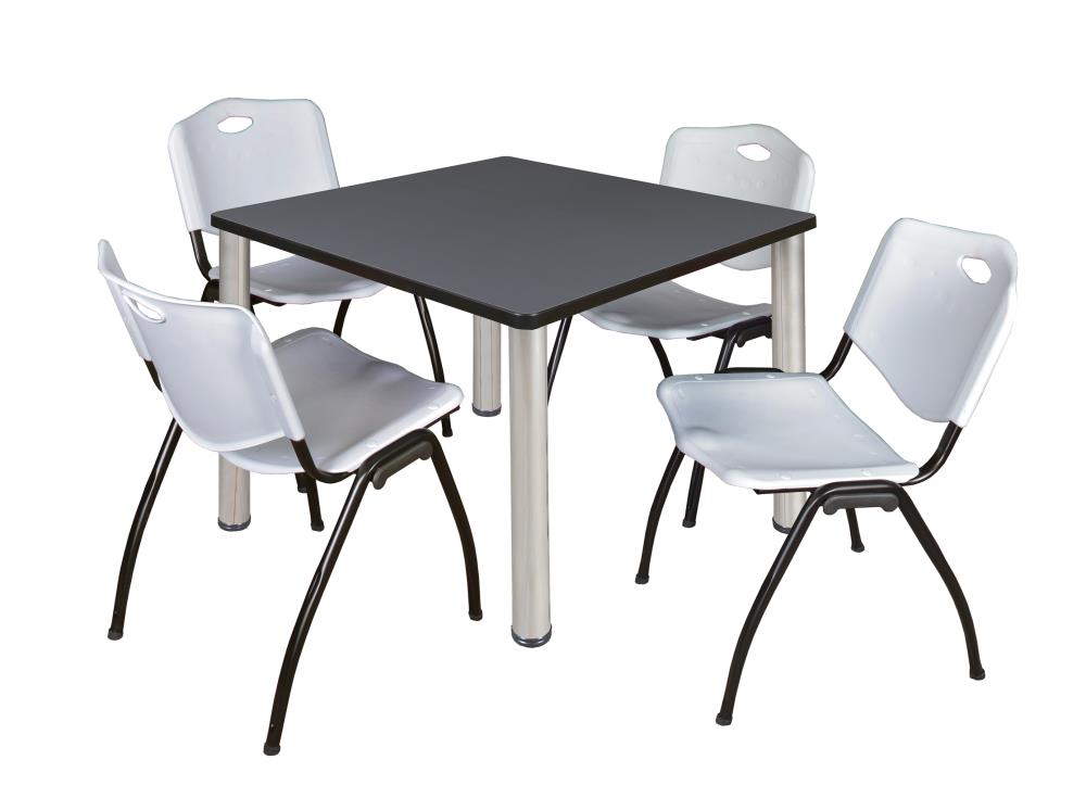 Regency TB4242GYBPCM47GY Breakroom Gray 4-Person Training Table (42-in W x 29-in H)