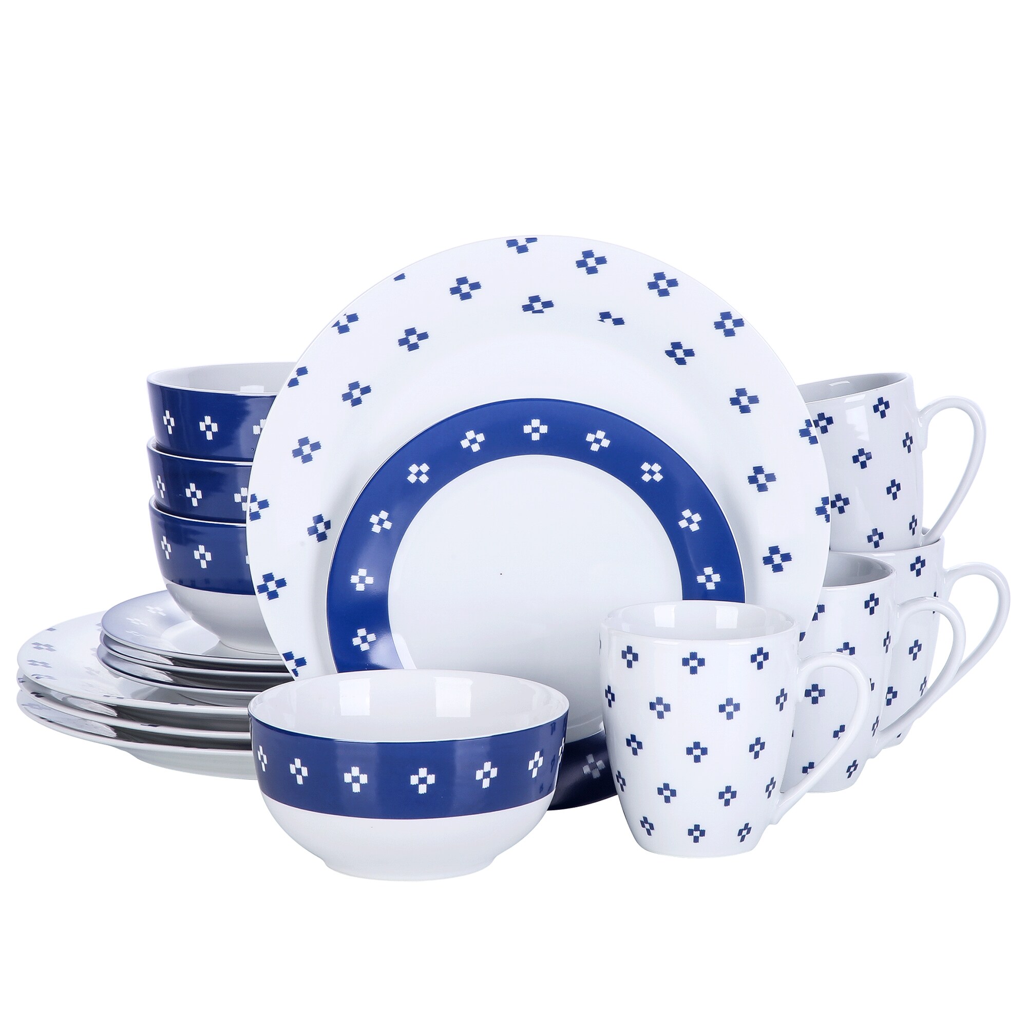 Southern Living Caroline Collection Blue & White Chinoiserie Coffee Mugs,  Set of 2