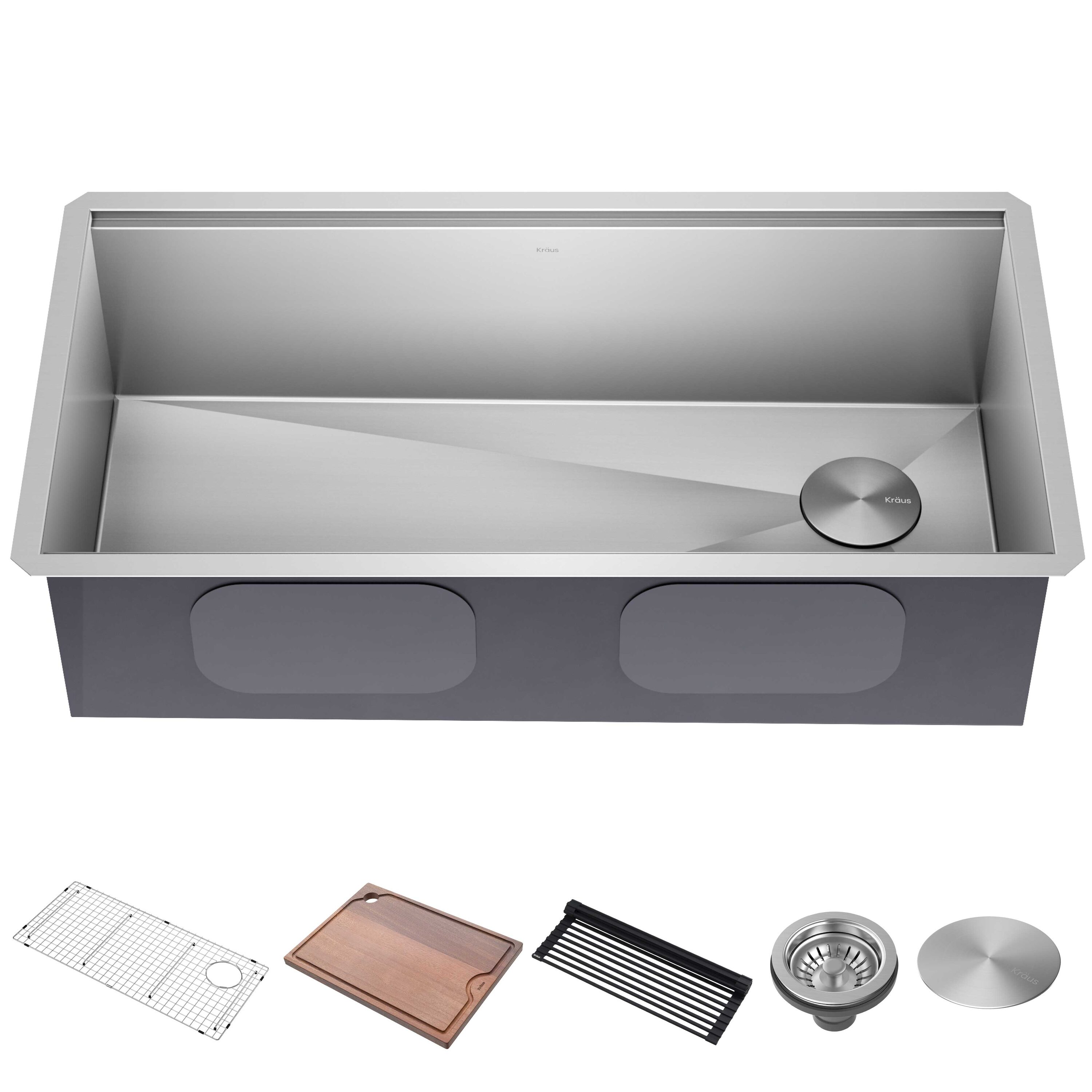 Kraus Kore Undermount 36-in x 19-in Stainless Steel Single Bowl 