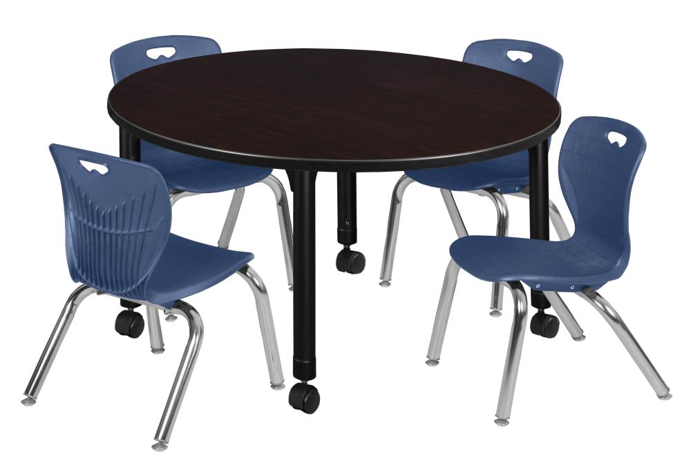 Regency TB48RNDMWAPCBK45NV Classroom Tables Brown 4-Person Training Table (48-in W x 34-in H)