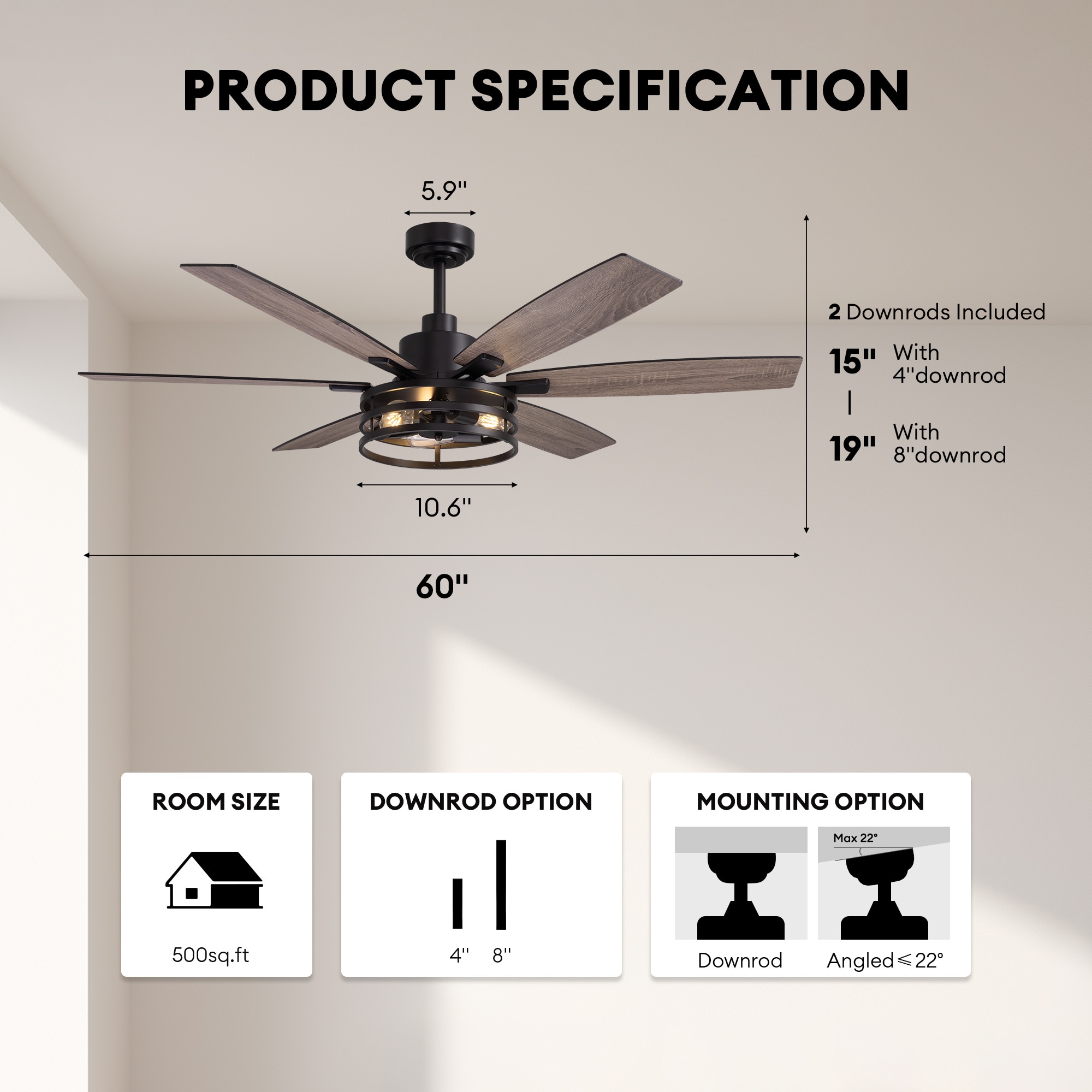 SILJOY FS-8837D-60-01 Ceiling-Fans - View #3