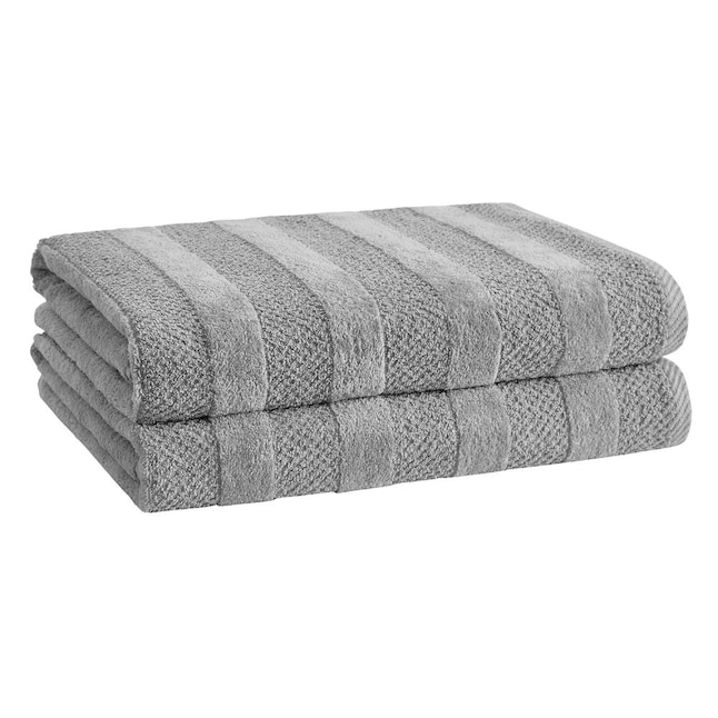 Cannon Shear Bliss Quick Dry 100% Cotton, Slim Lightweight Design, Bath Towels (2 Pack, Steeple Gray)