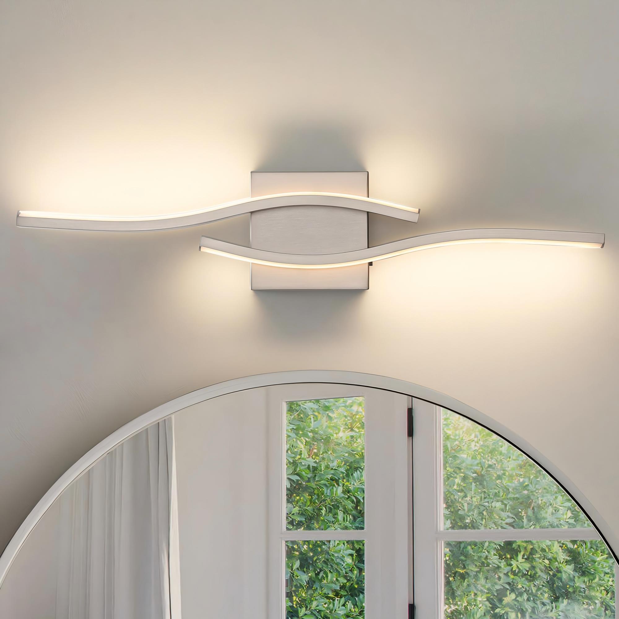 DAYAUM 31.5in. 4-Light Brushed Nickel Modern Bathroom Vanity Light with 5CCT Selectable LED