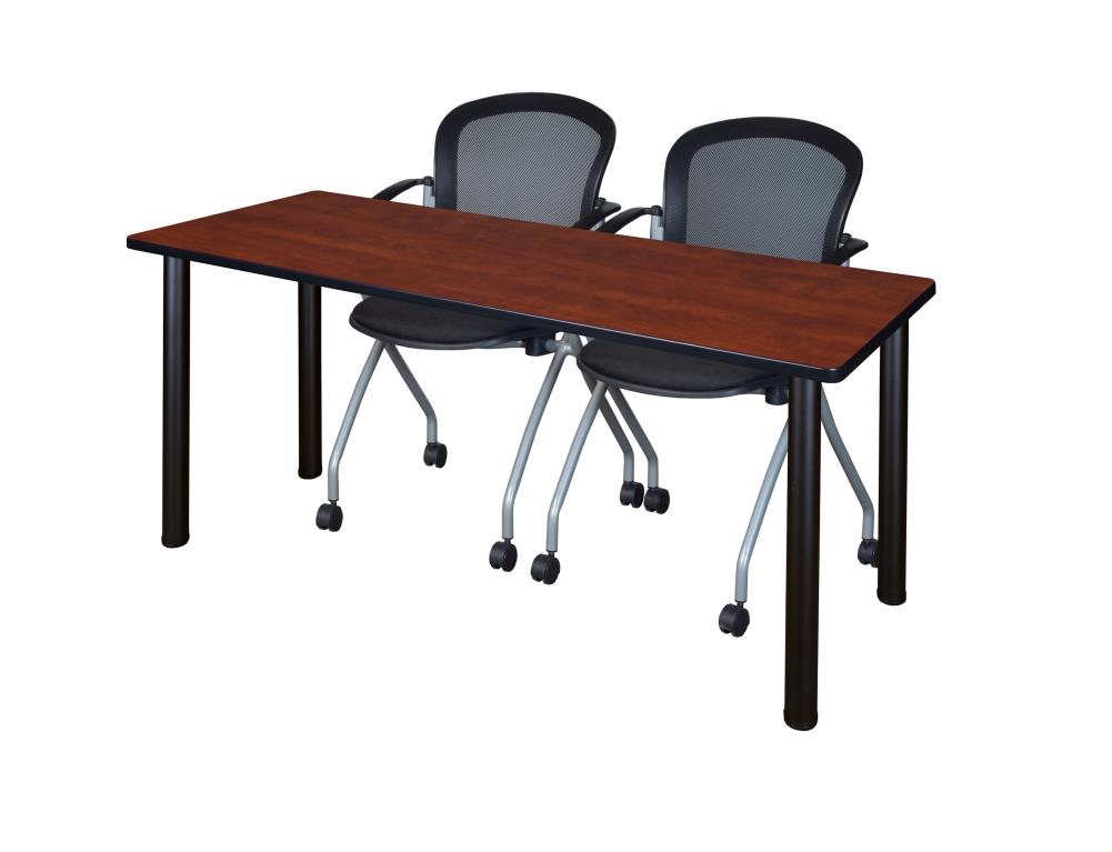 Regency MT7224CHBPBK23BK Training Red 4-Person Training Table (72-in W x 29-in H)