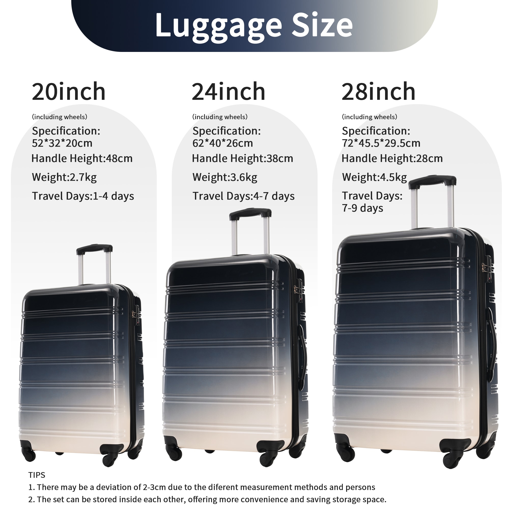 ModernLuxe L3P-N732P184448B Luggage-And-Luggage-Sets - View #2