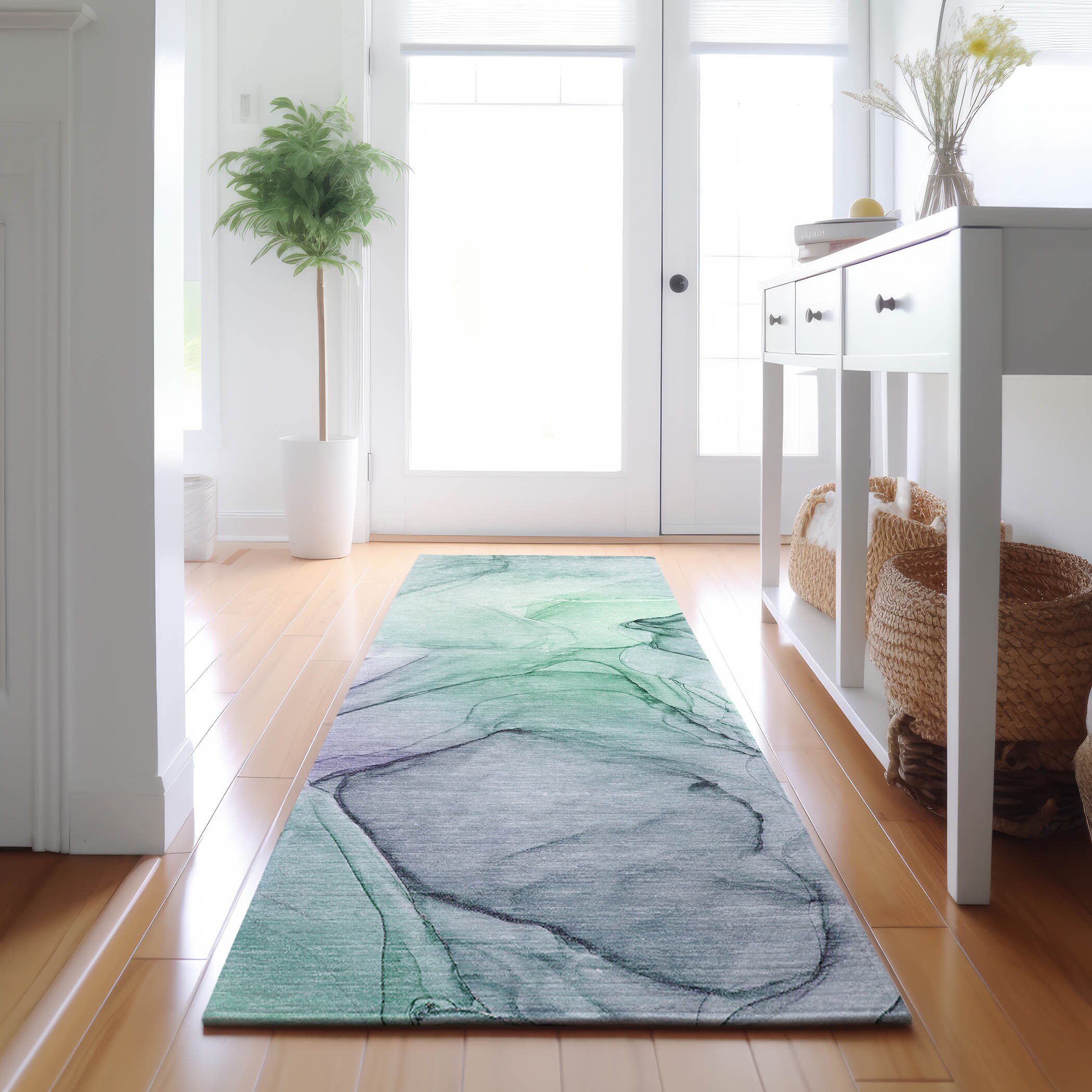 Addison Rugs AMF529AL8X10 Mayfield AMF529AL 8 x 10 (ft) Loomed Polyester Aloe Rectangular Indoor Abstract Machine washable Area rug