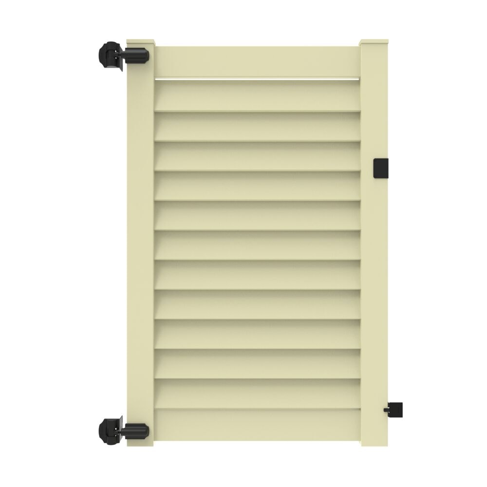 Freedom Louvered 6-ft H x 4-ft W White Vinyl Fence Gate Kit (Unassembled)