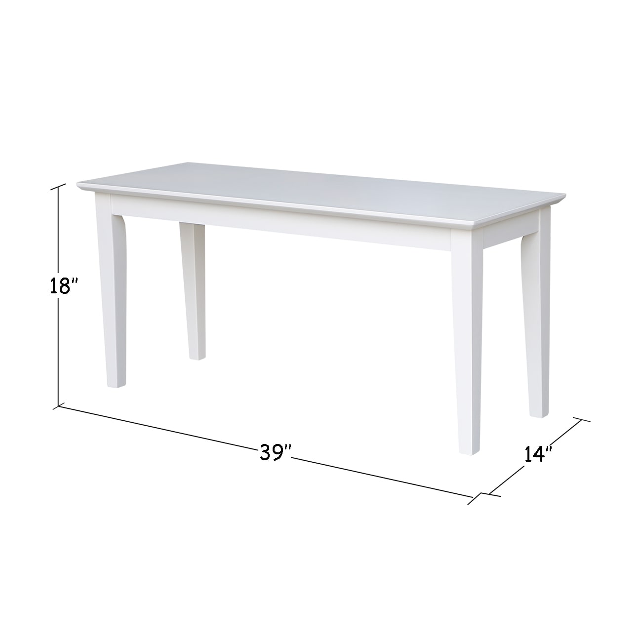 White Solid Wood Shaker Style Storage Bench