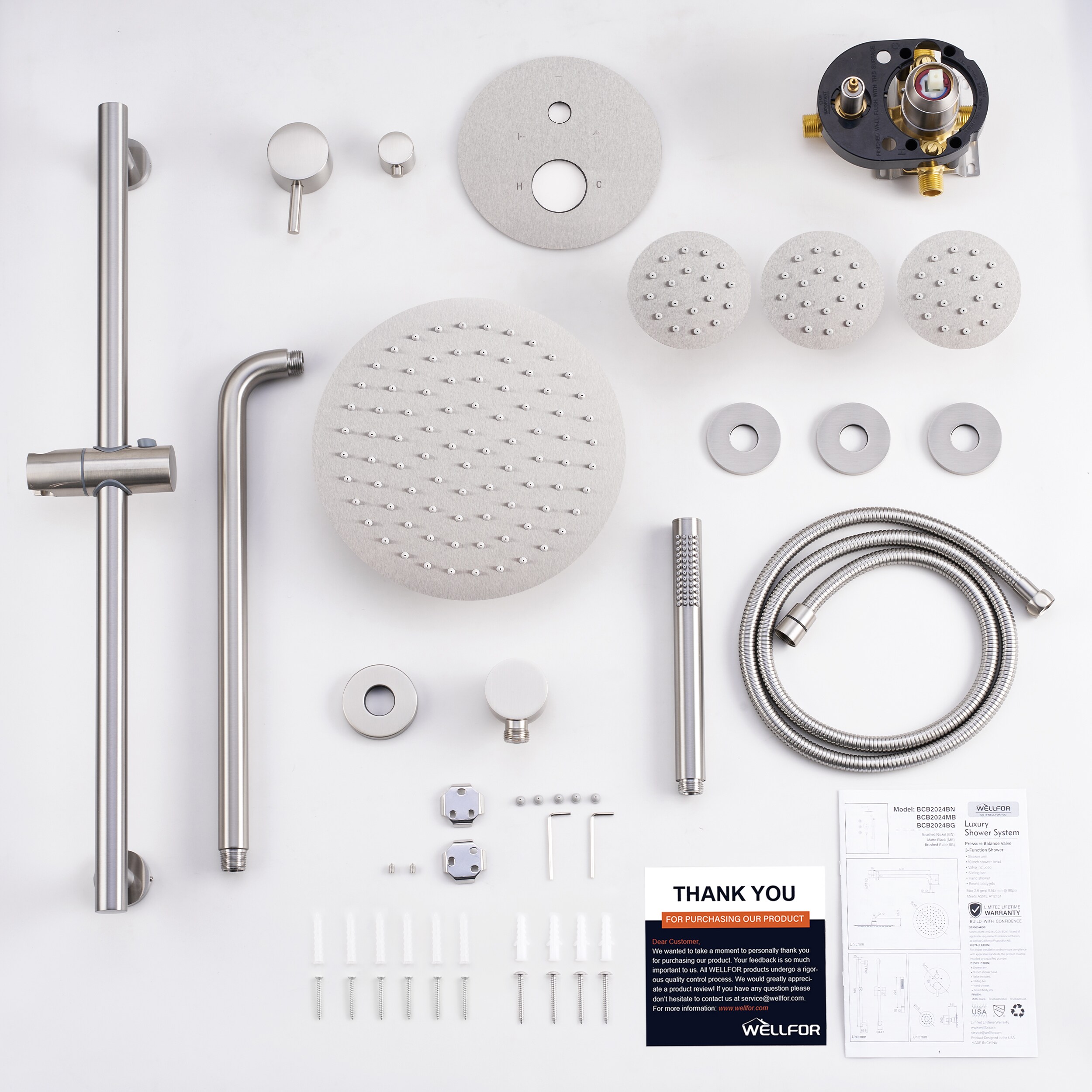 WELLFOR CR-P-10-2W02BN Showerhead-Bar-Panels - View #3