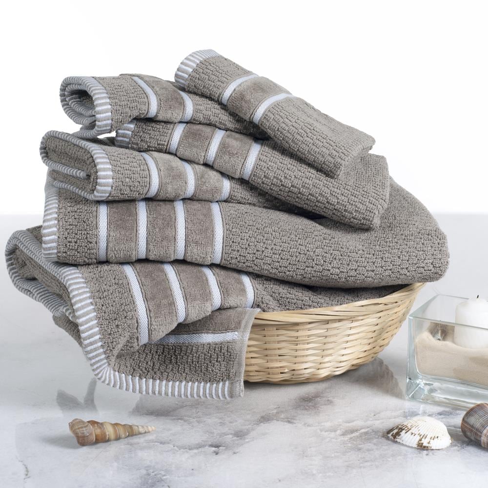Gris étain Brandslock Lot de serviettes de bain en coton doux 600 g/m² 2 hand 2 bath towels Set of 4 Coton 