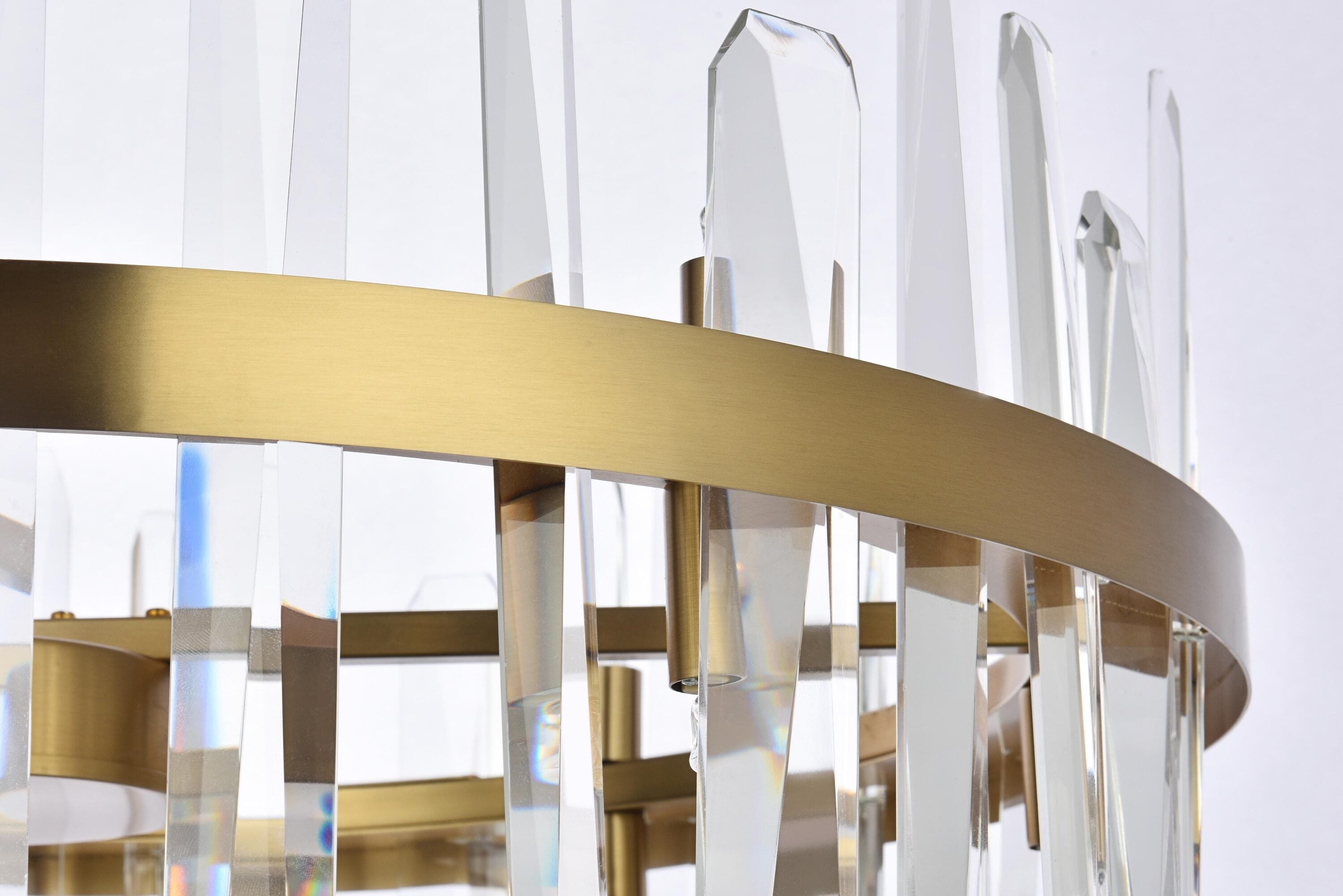 Satin Gold Crystal 14-Light Pendant Chandelier