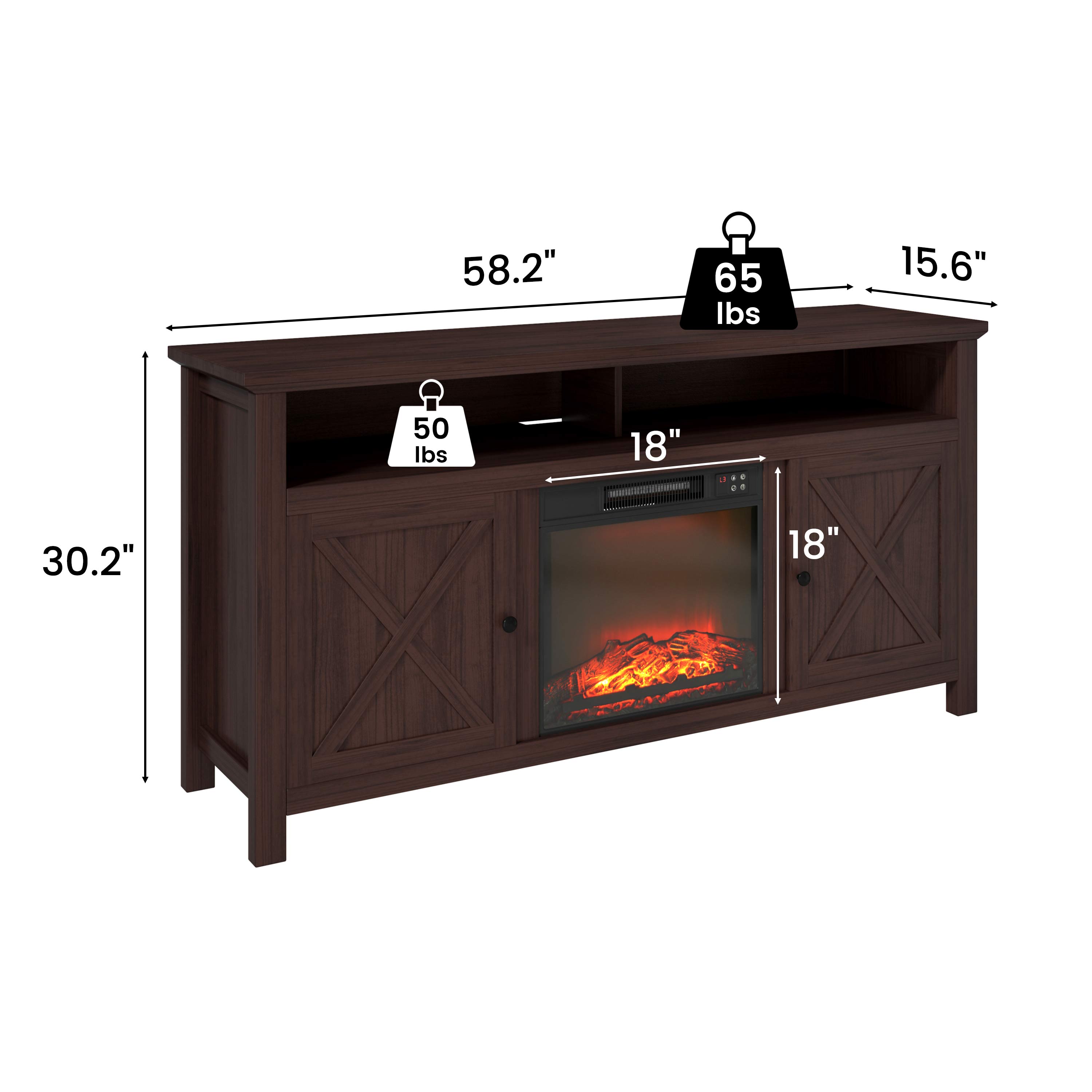 Mondawe MO-SX1HA58BR Electric-Fireplaces - View #6