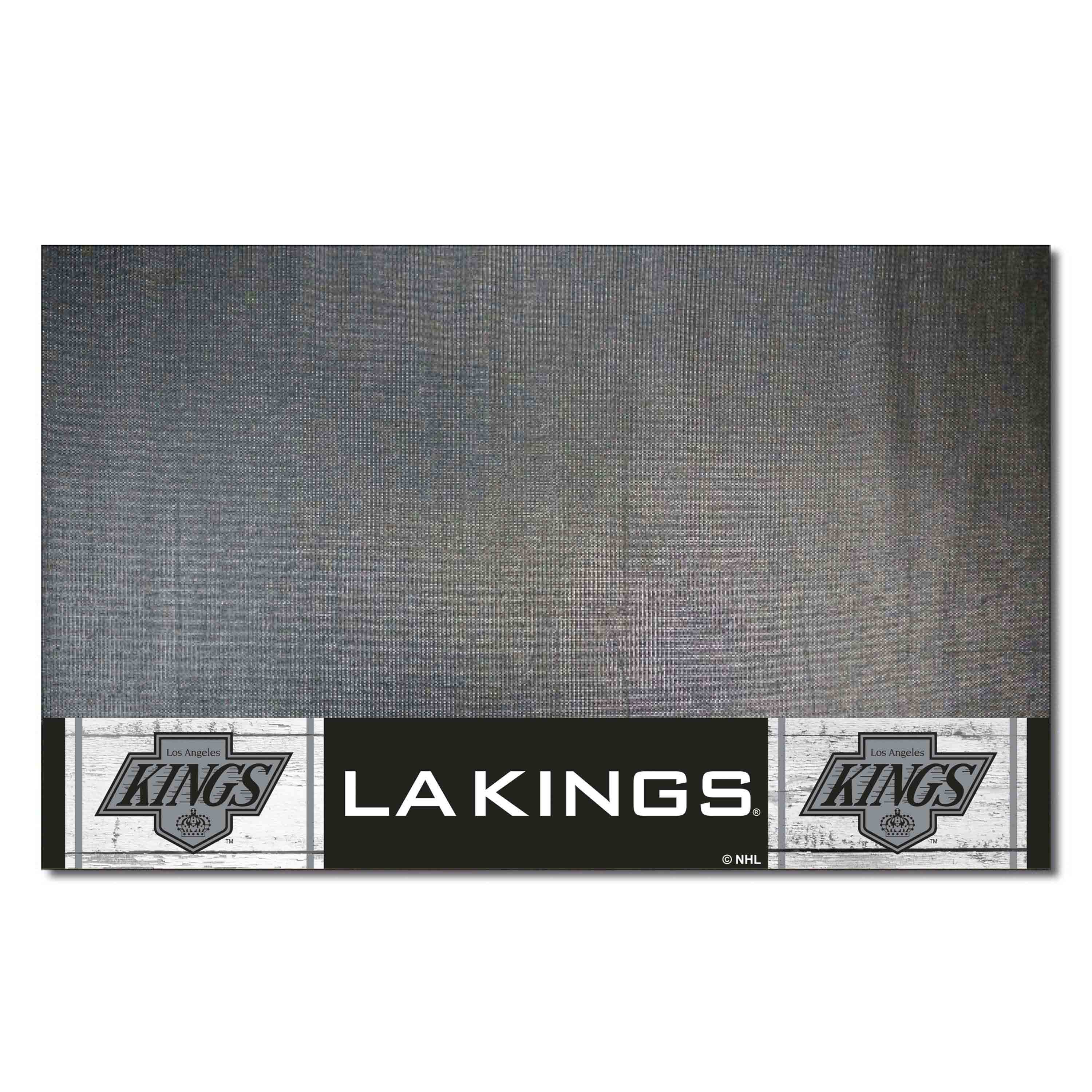 FANMATS 35520 Los Angeles Kings Black Vinyl Rectangular Grill Mat